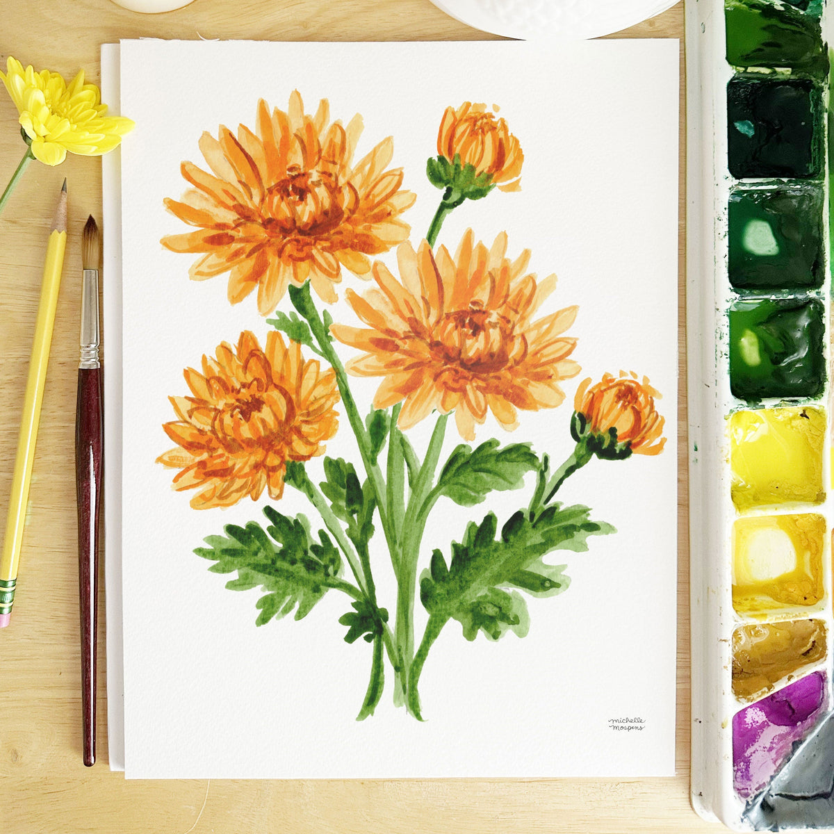 Fall Flowers in Watercolor: 5 Colorful Blooms for the Cozy Season