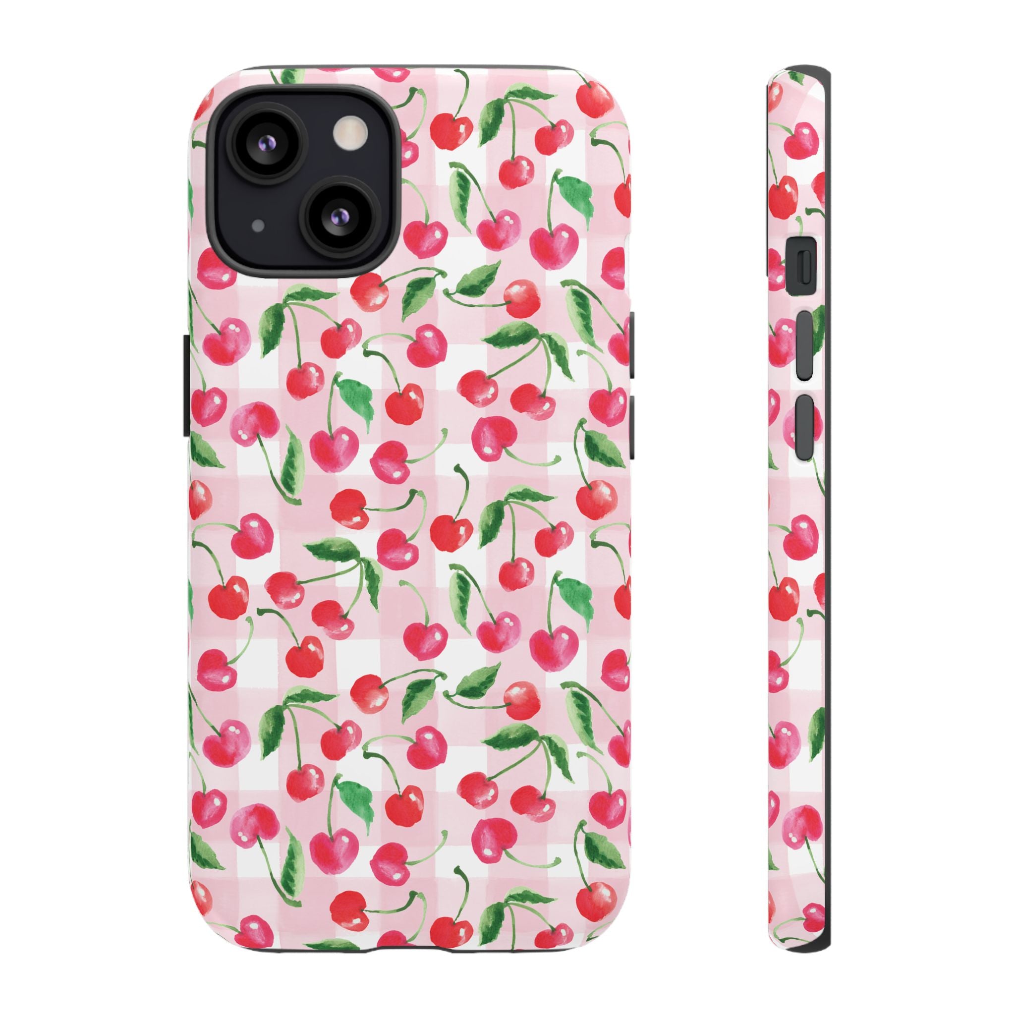 Gingham Cherry Phone Cover Case (iPhone 16, Samsung, Google Pixel)