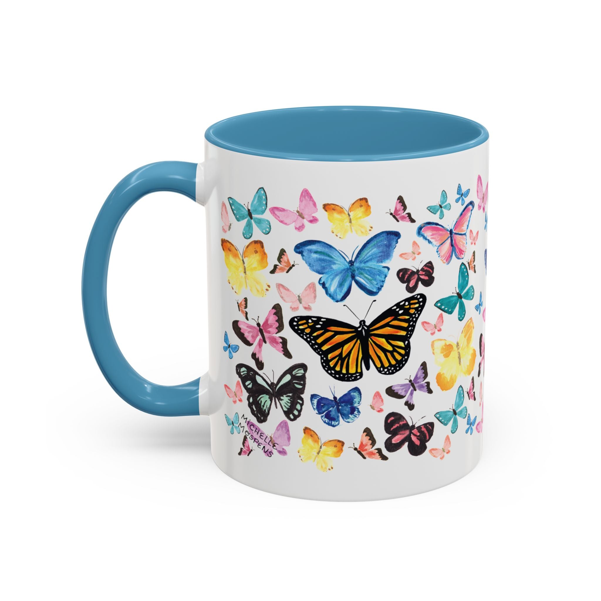 Michelle Mospens Watercolor Butterflies Coffee Tea Mug Cup | Butterfly Lover Gift