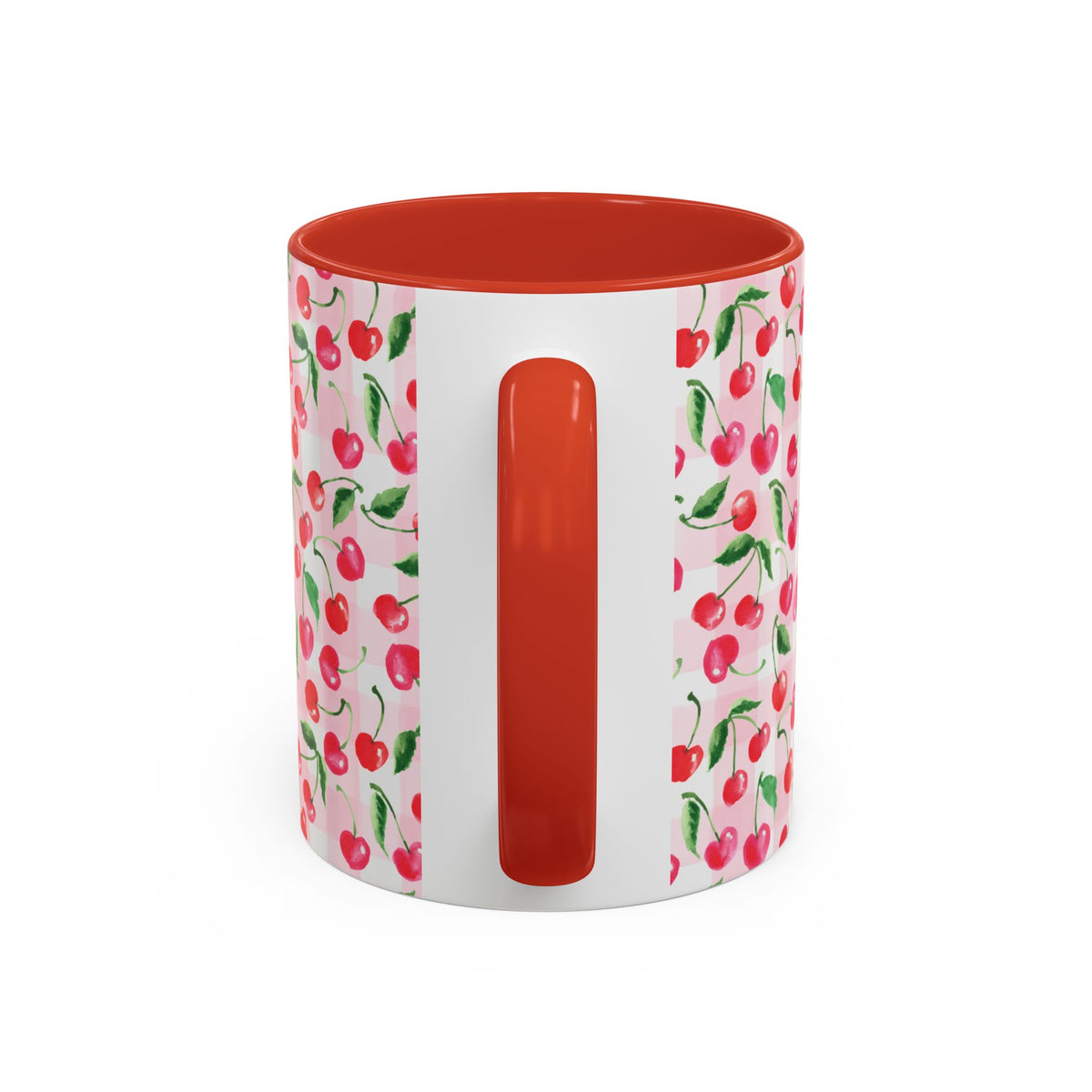Cherry Gingham Watercolor Coffee Mug, Coquette Cottagecore Lover Gift | Michelle Mospens
