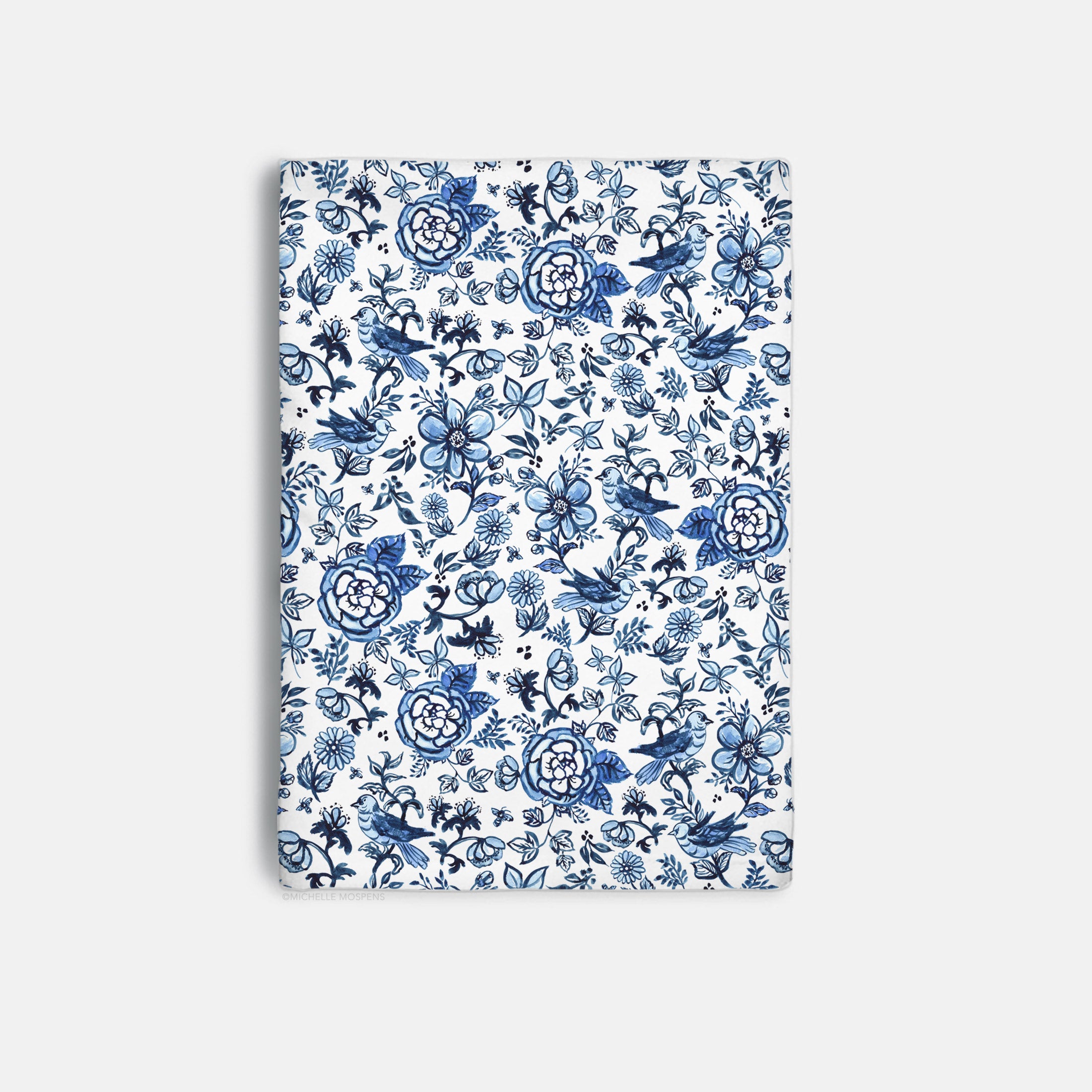 Watercolor Blue and White Chinoiserie Hostess Towel by Michelle Mospens | Vibrant 20" Square Polyester Towel