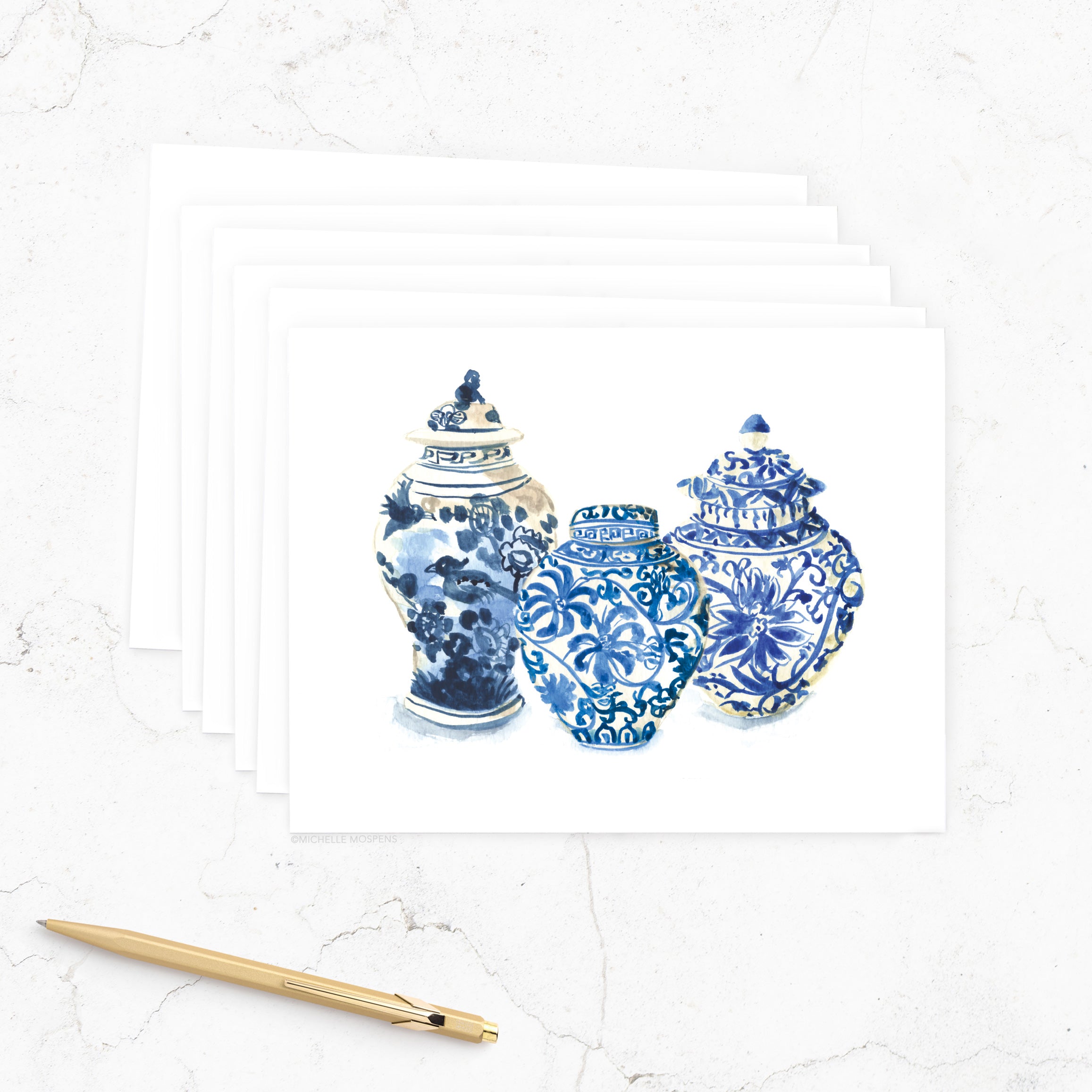 GINGER JARS SET NOTE CARD SET