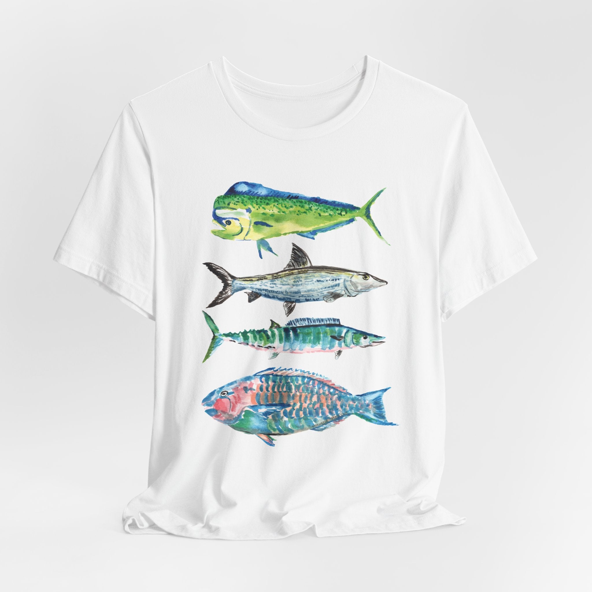 Watercolor Tropical Fish Unisex Jersey Short Sleeve T-shirt - Nautical Shirt