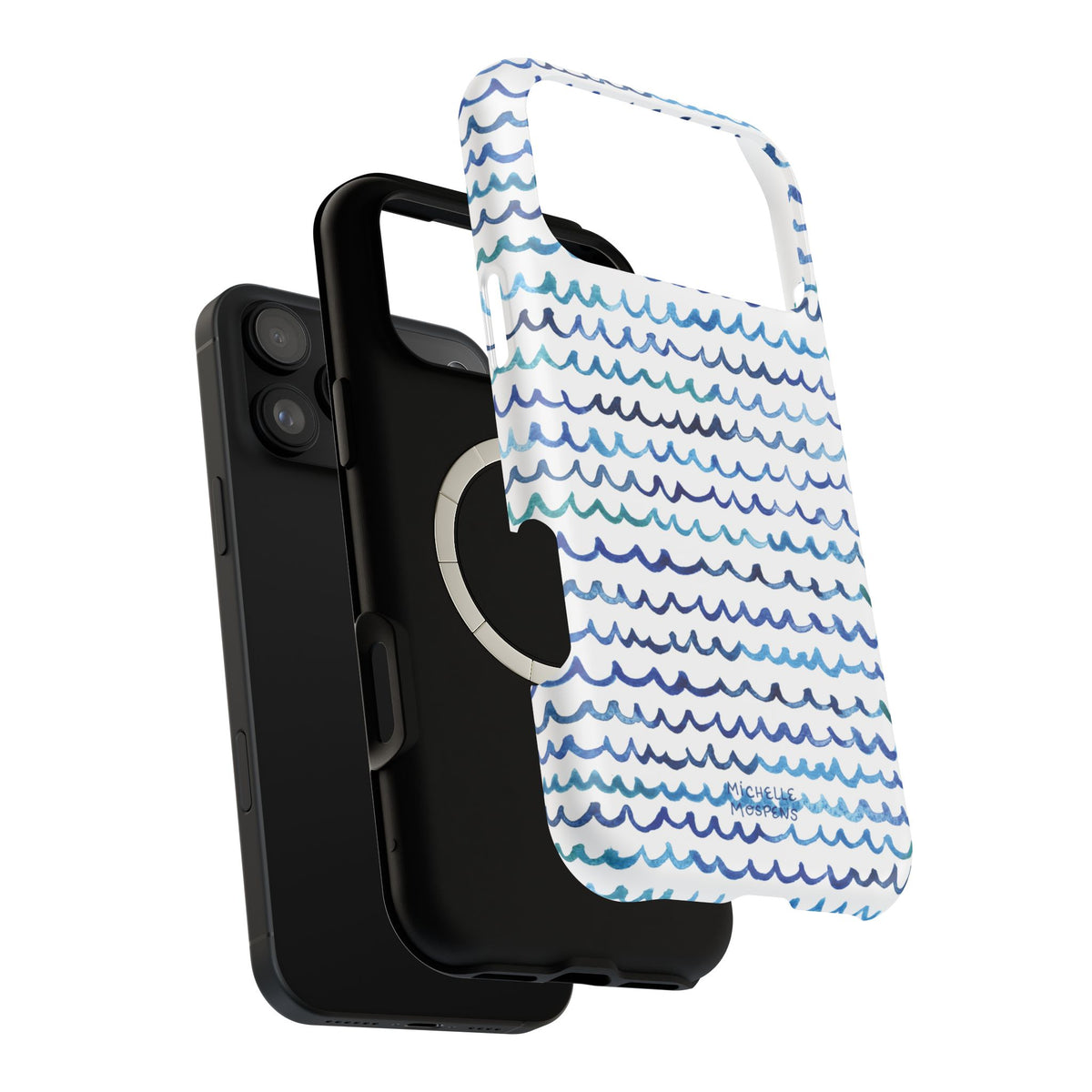 Watercolor Waves Phone Case, Coastal Beach & Lake iPhone Case | Michelle Mospens
