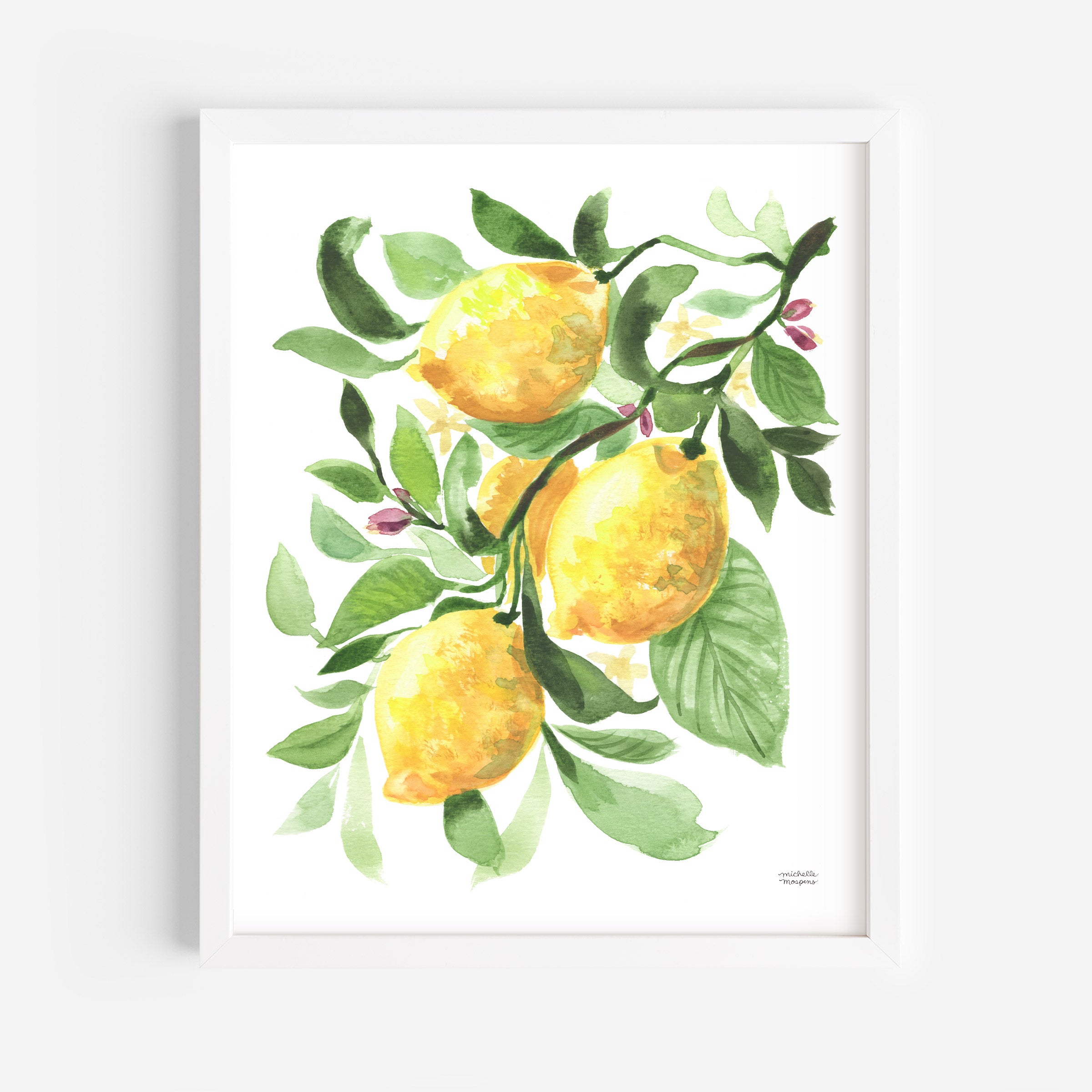 Watercolor Lemons No. 1 Art Print