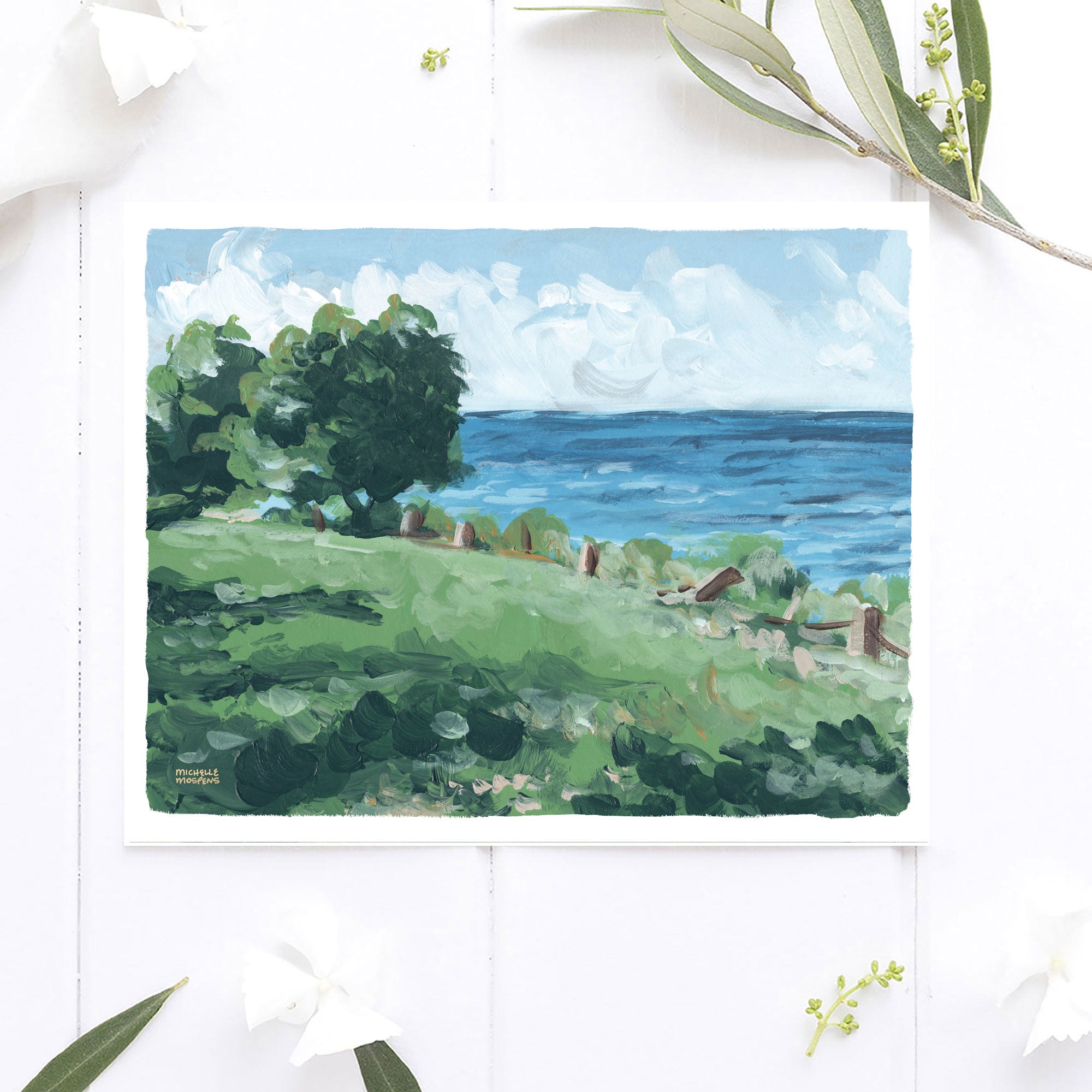 On The Horizon Landscape Painting Extra Large Wall Art Print - Michelle Mospens