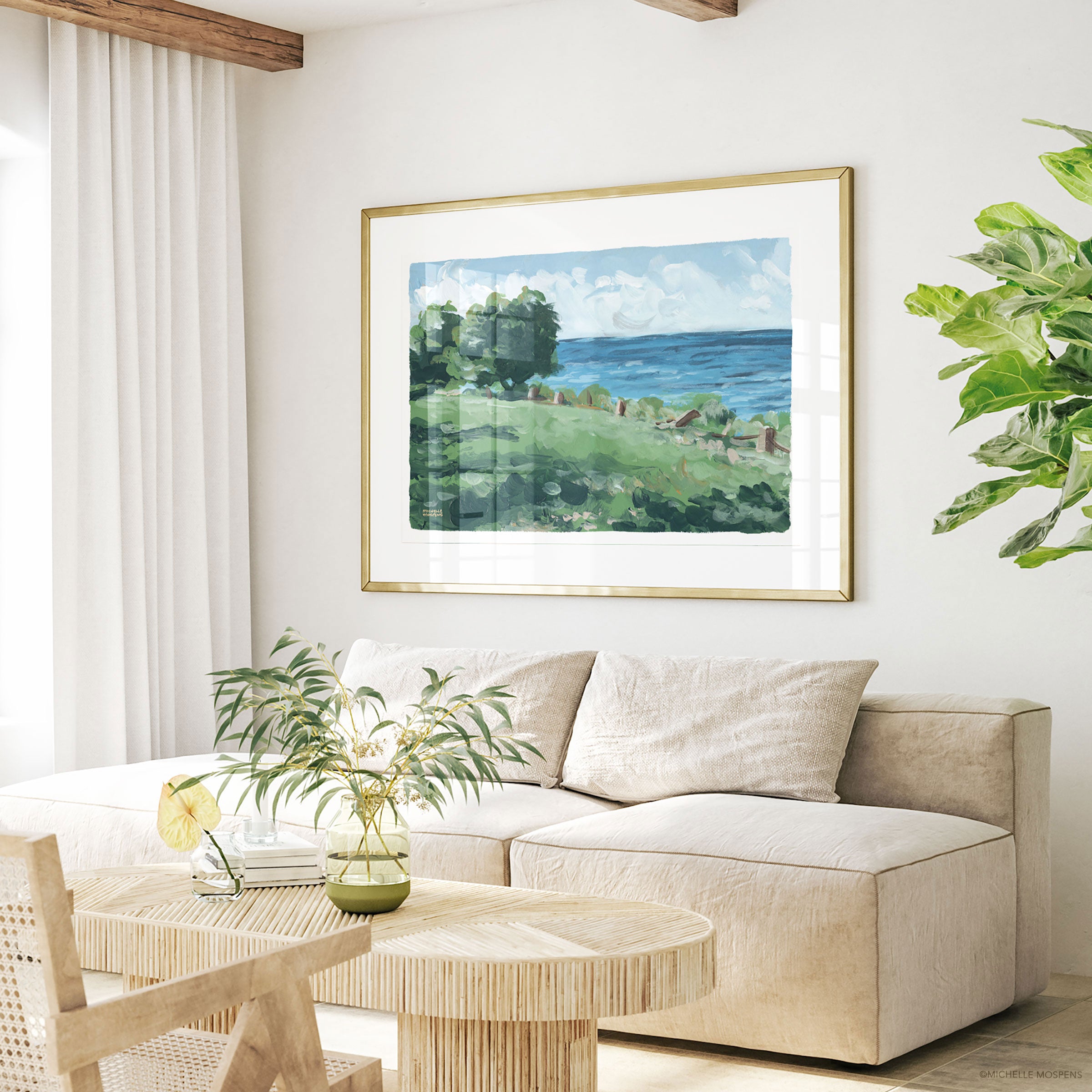 On The Horizon Landscape Painting Extra Large Wall Art Print - Michelle Mospens