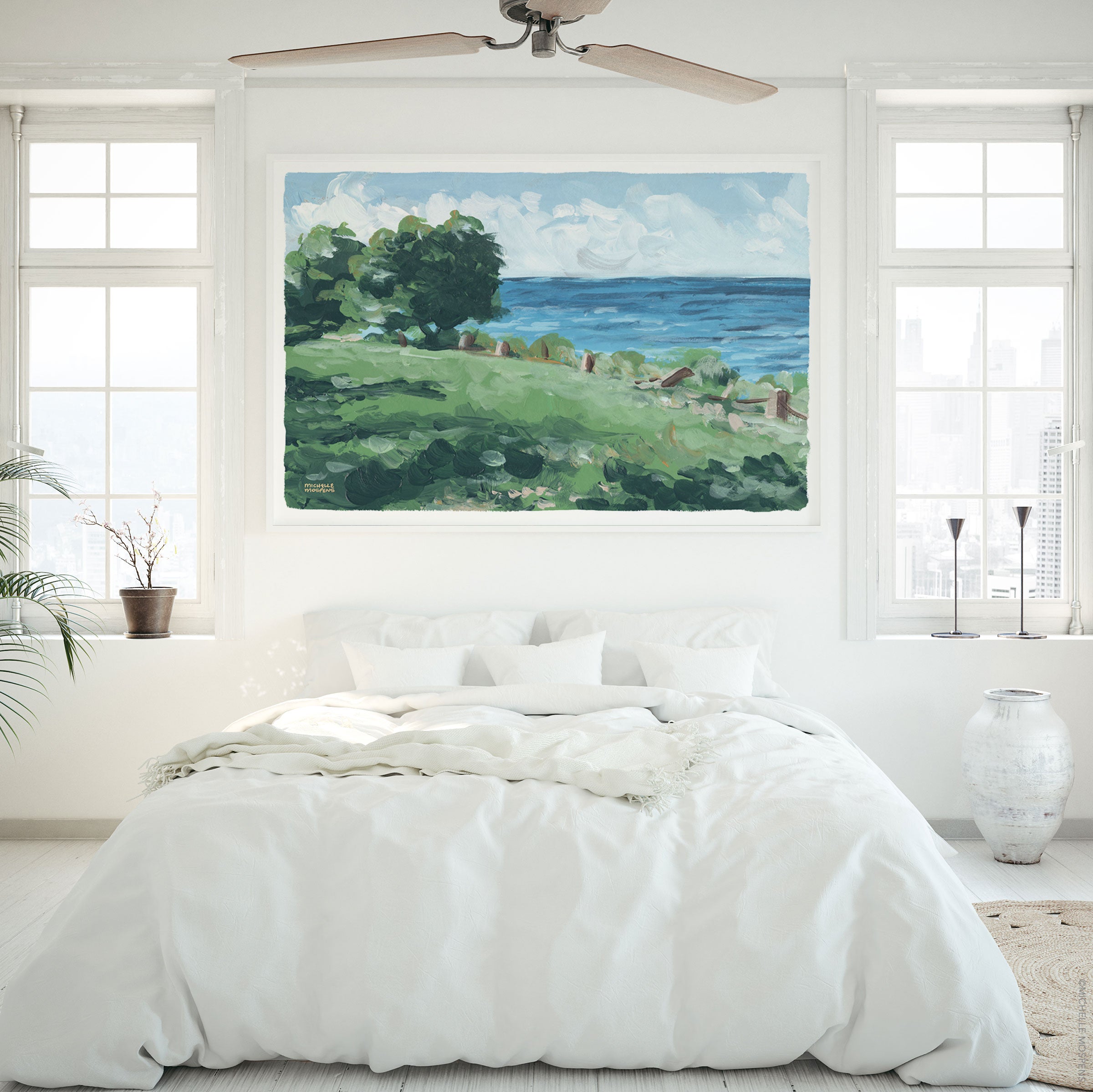 On The Horizon Landscape Painting Extra Large Wall Art Print - Michelle Mospens