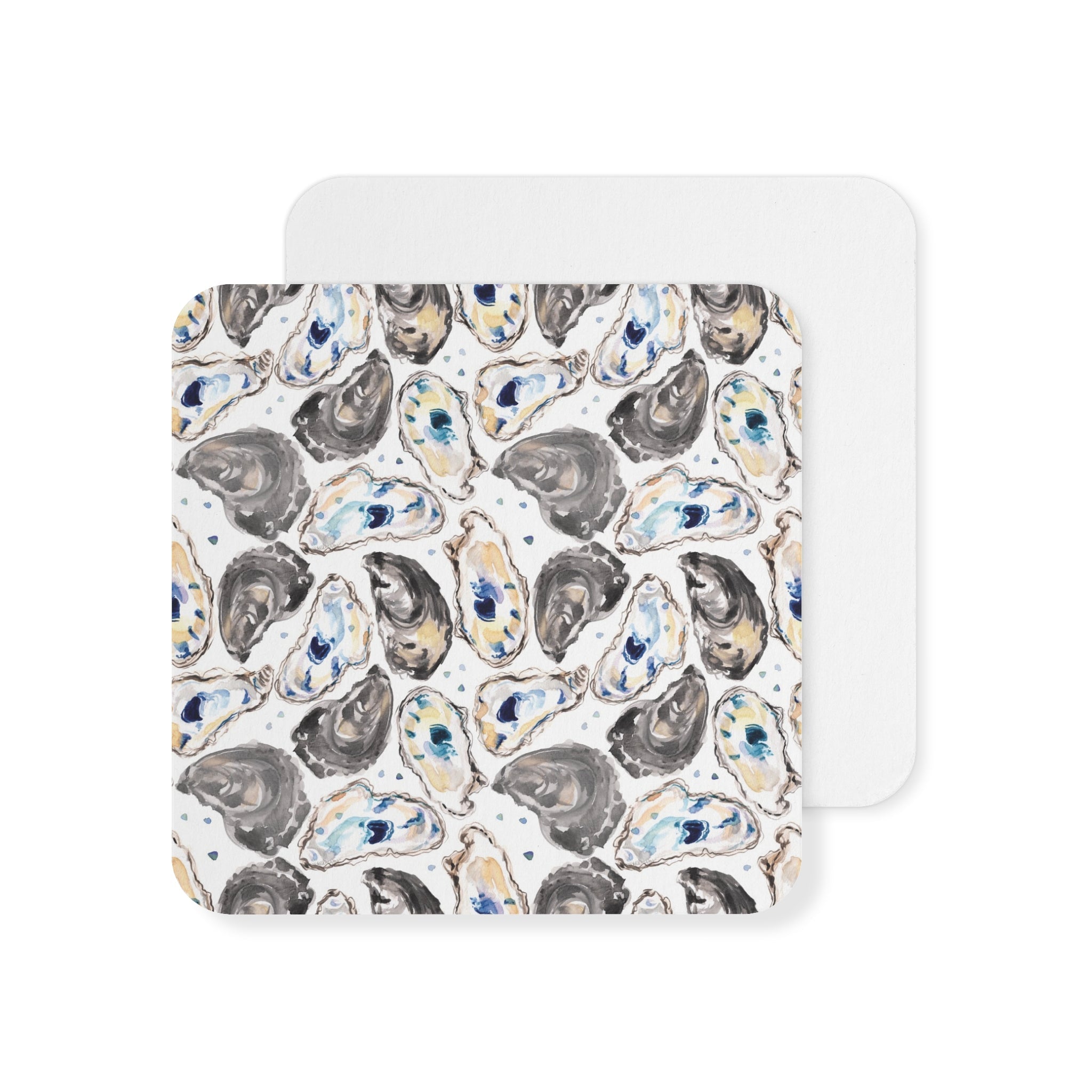 Cute and Fun Watercolor Nautical Oysters Paper Coasters for Drinks