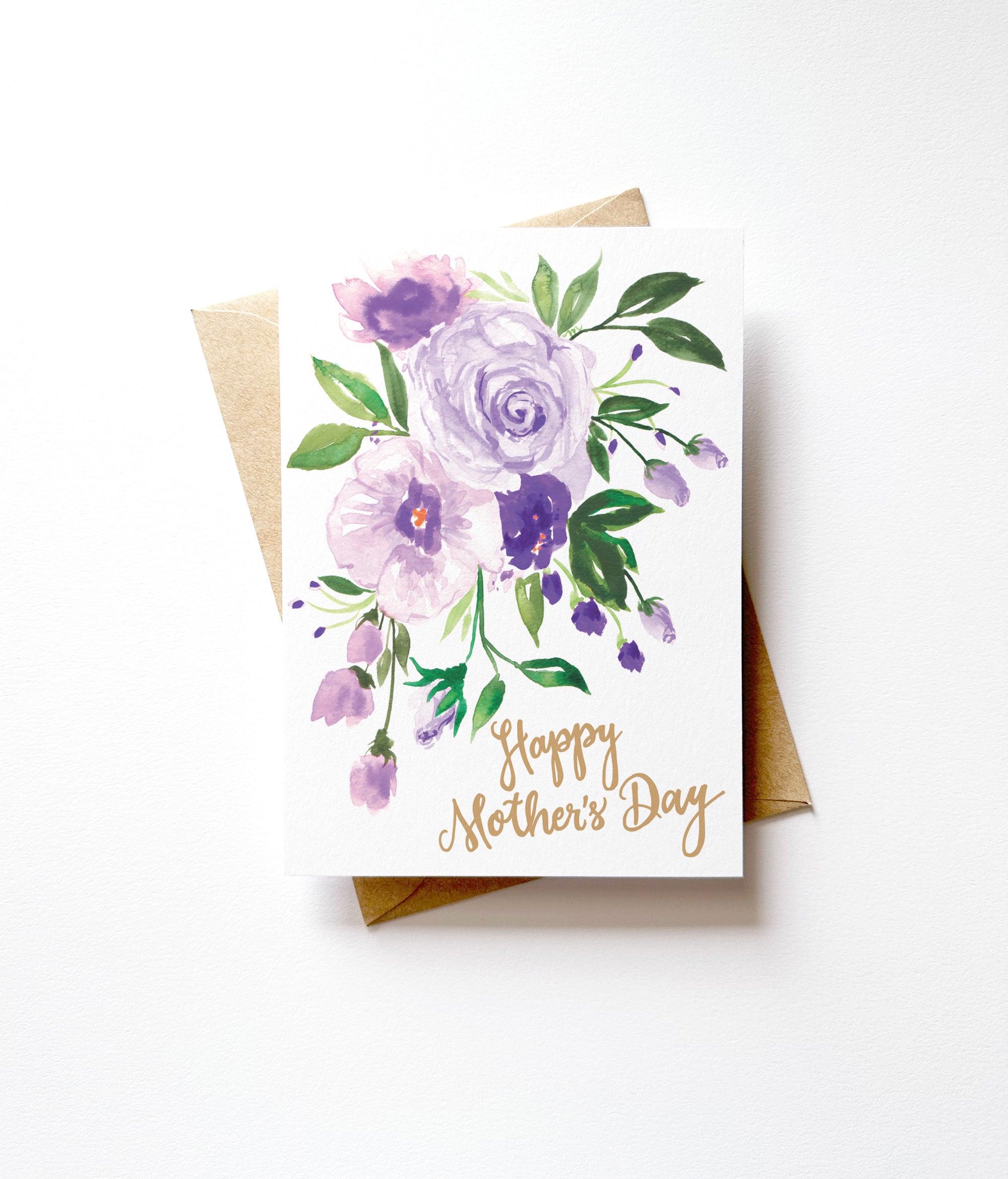 Watercolor Purple Posy Mother's Day Card