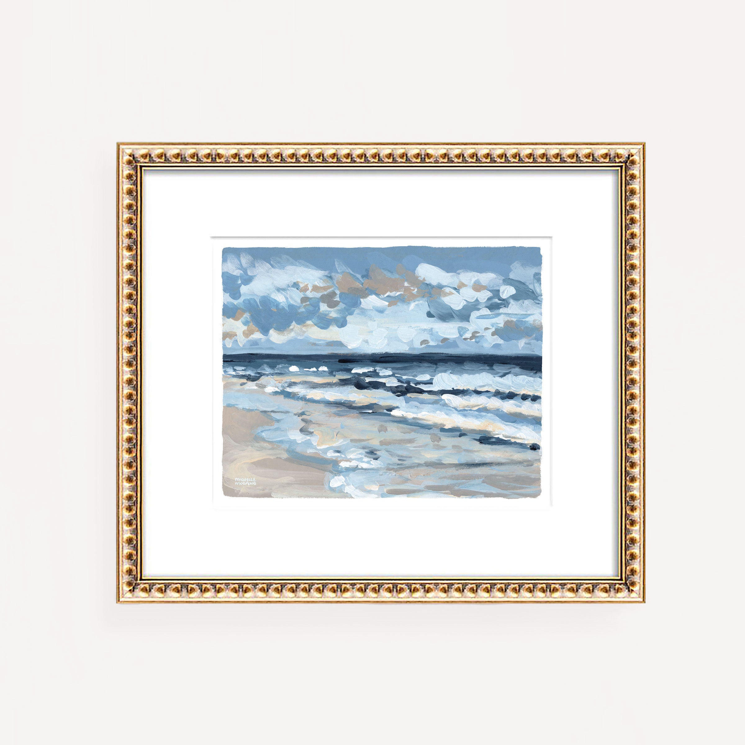 Seaside Serenity Beach Ocean Painting Extra Large Wall Art Print by Michelle Mospens