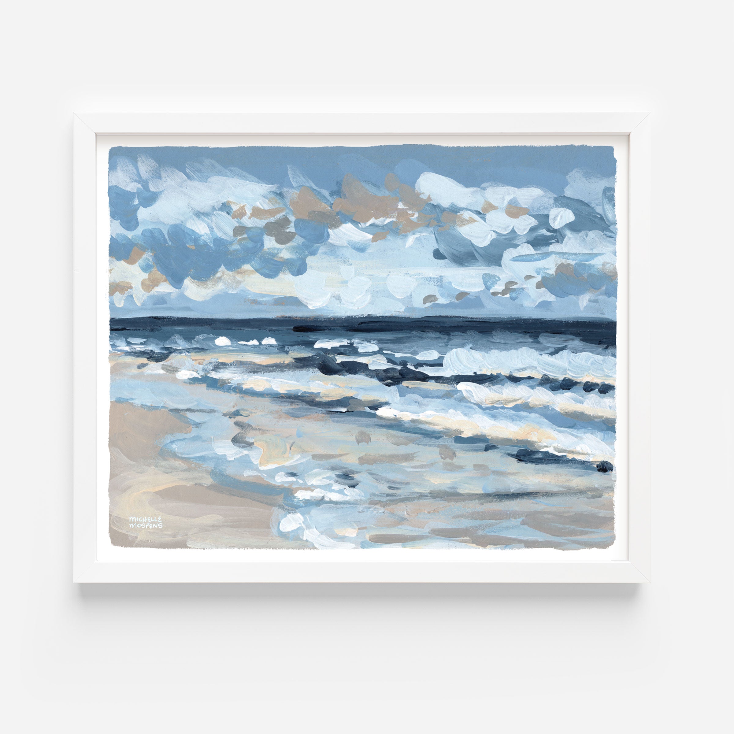 Seaside Serenity Beach Ocean Painting Extra Large Wall Art Print by Michelle Mospens