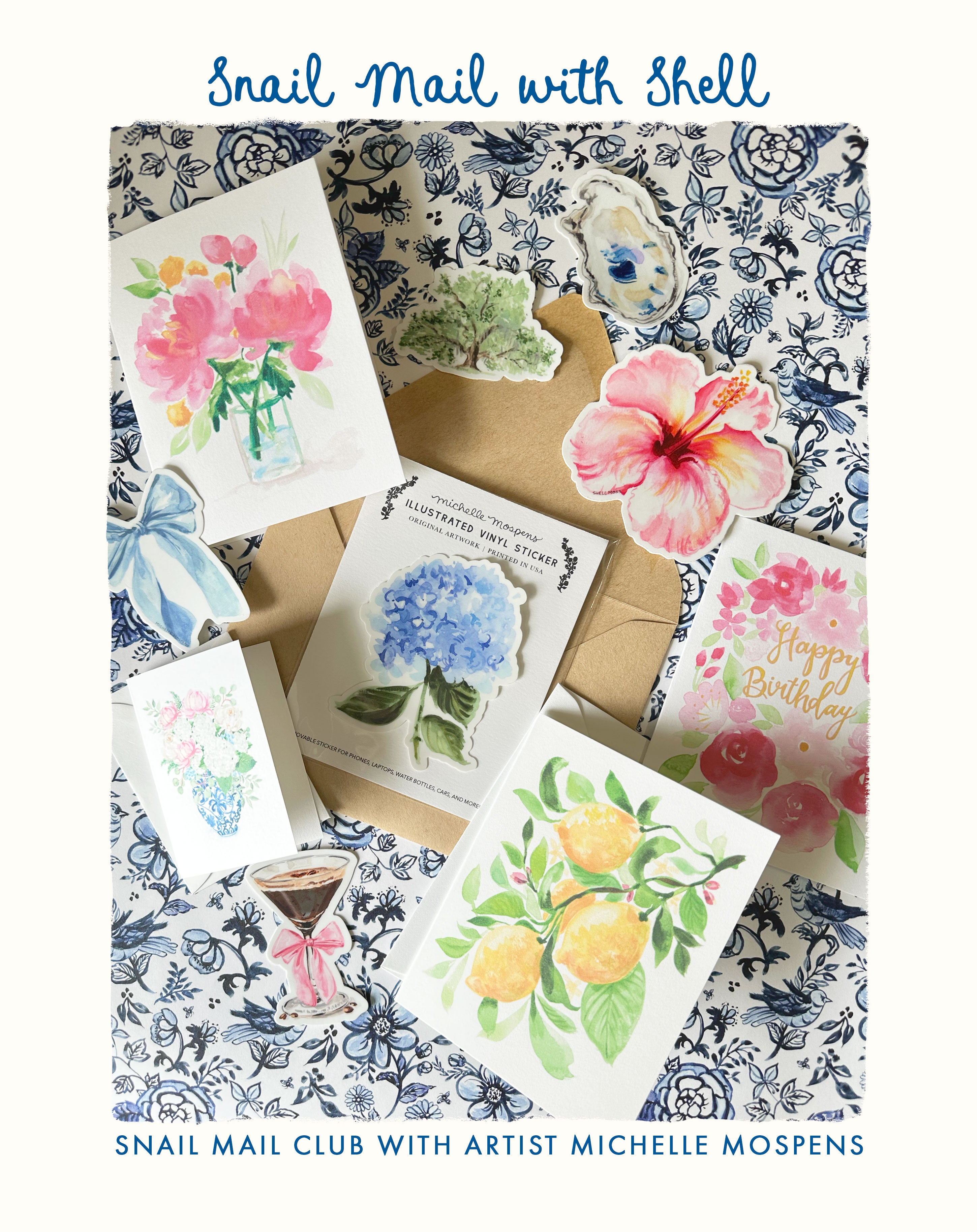 Snail Mail with Shell a Snail Mail Club with artist Michelle Mospens