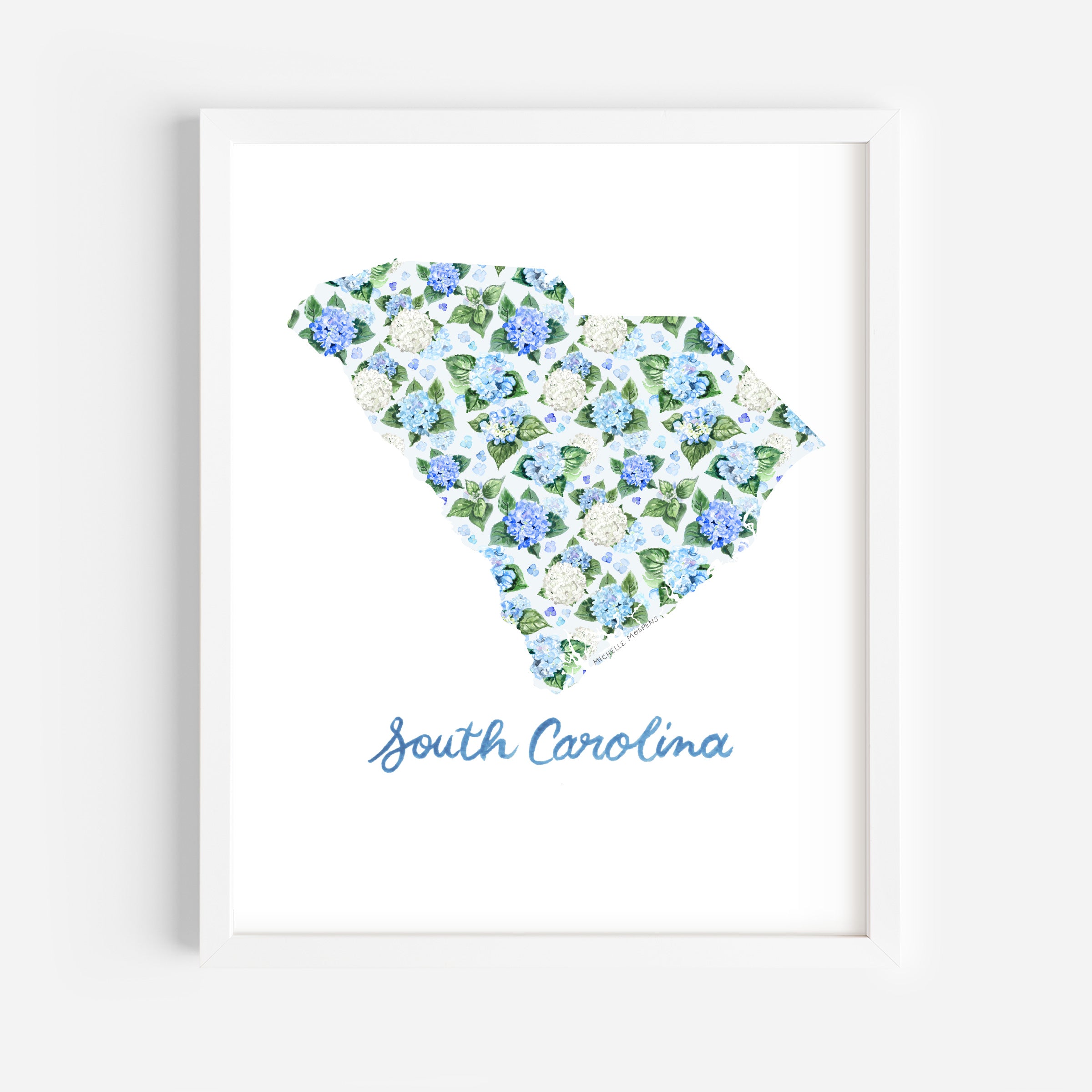 South Carolina State Print | Watercolor South Carolina Home State Wall Art Print by Michelle Mospens, Unframed