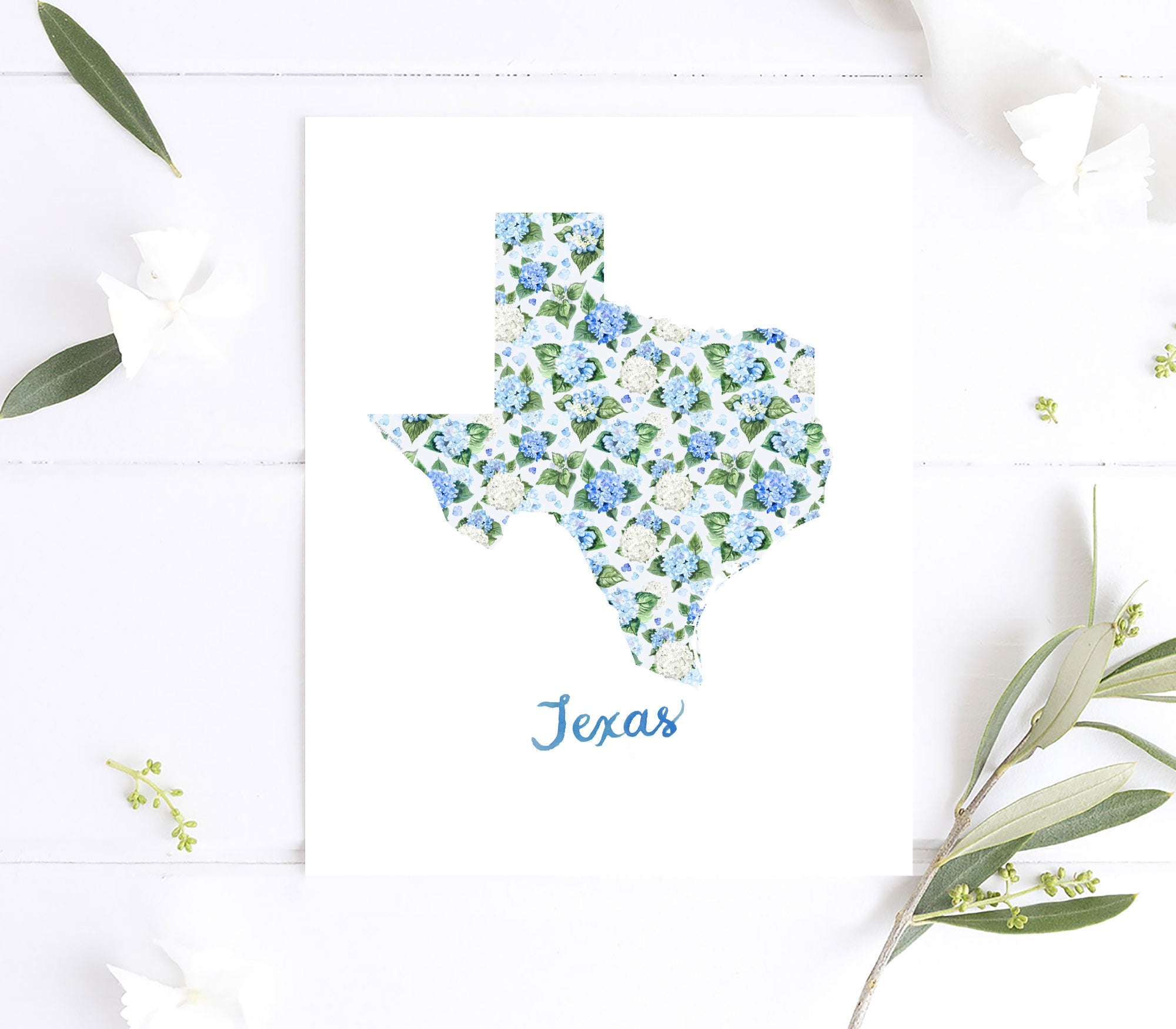 Texas State Print | Watercolor Texas Home State Wall Art Print by Michelle Mospens, Unframed