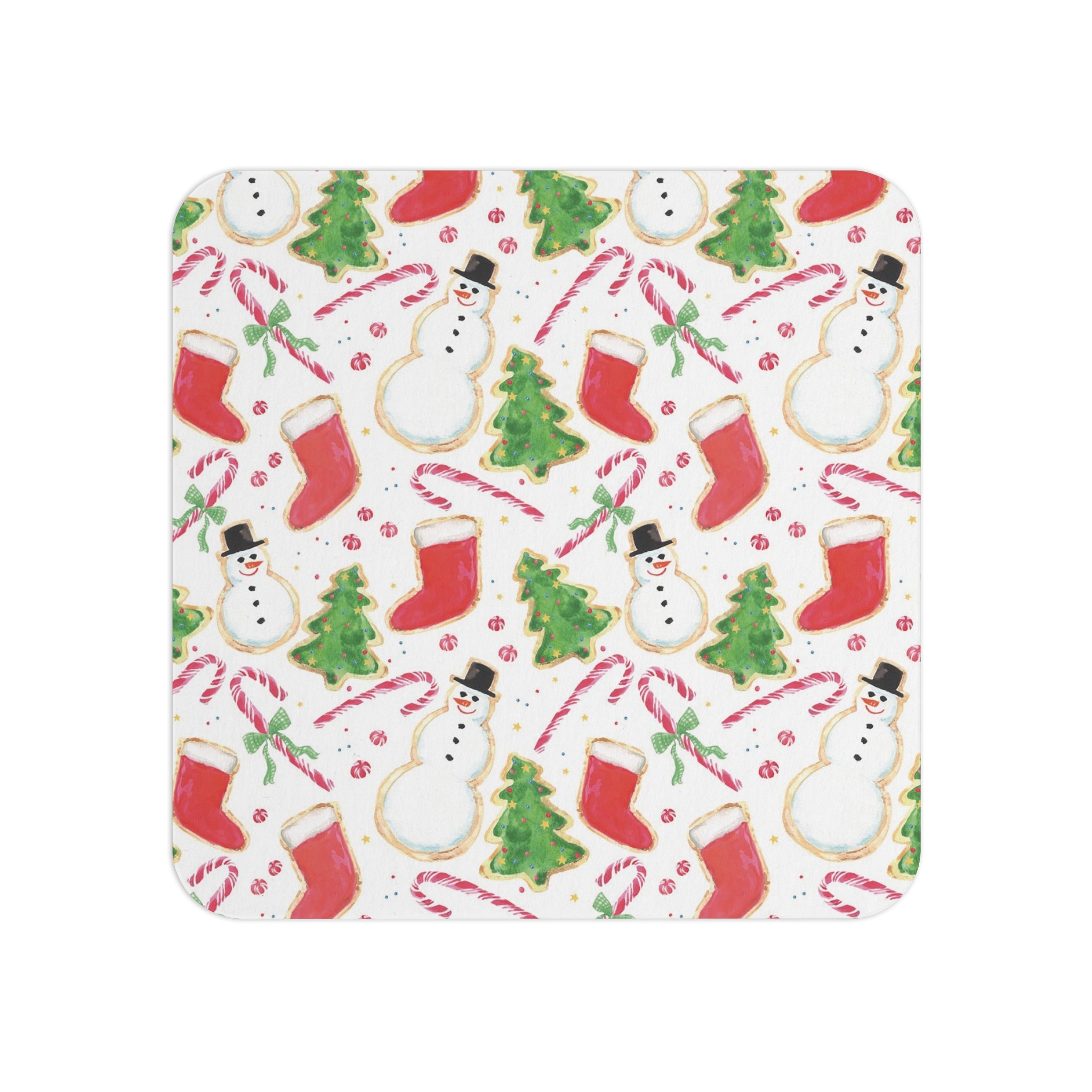 Charming Christmas Treats Watercolor Illustrated Paper Drink Coasters