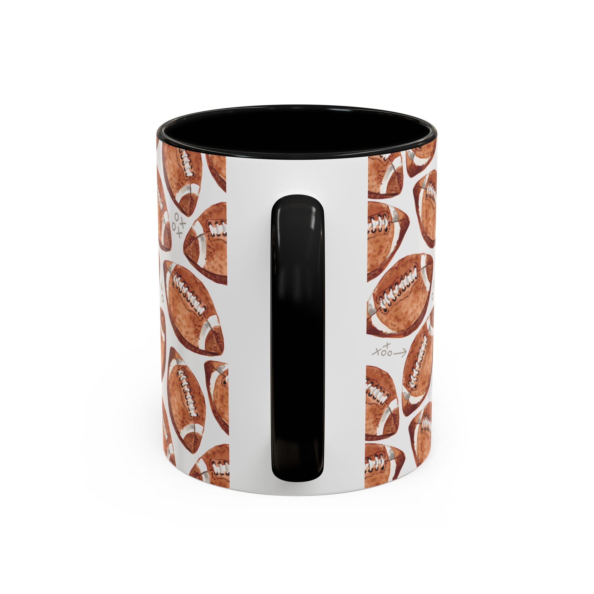 Michelle Mospens Watercolor Footballs Coffee Mug | Sports Lover Football Gift