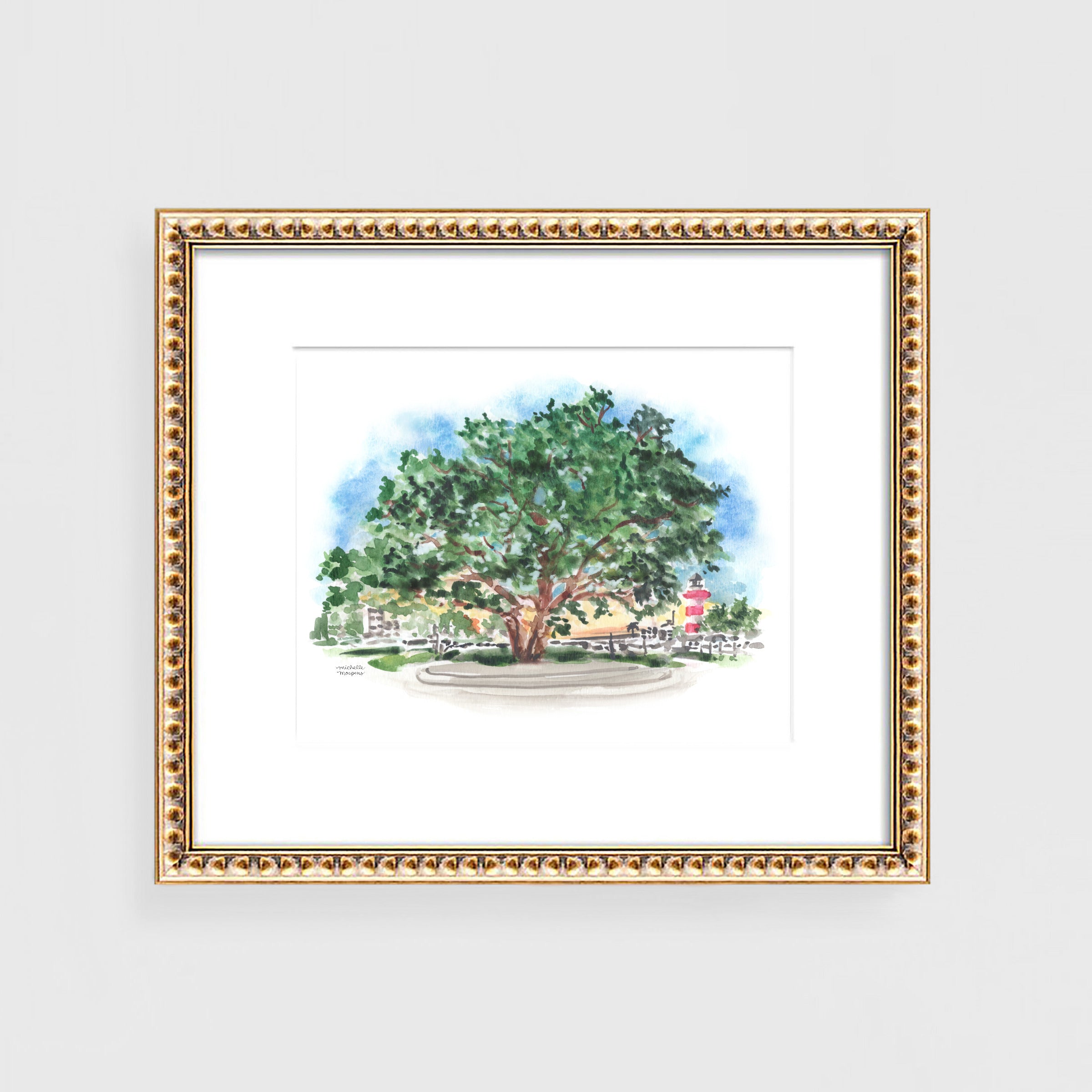 Hilton Head Island South Carolina Watercolor Wall Art Print by Michelle Mospens