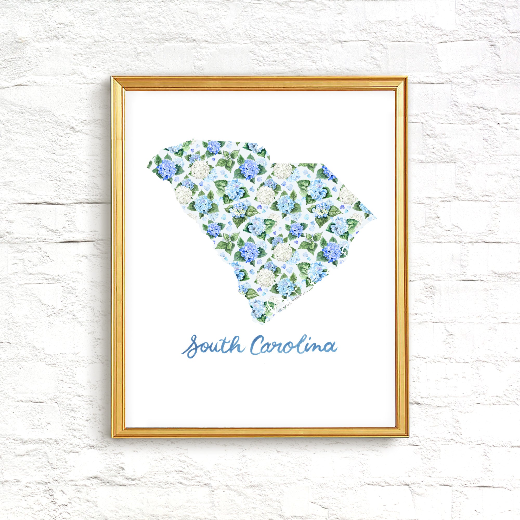 South Carolina State Print | Watercolor South Carolina Home State Wall Art Print by Michelle Mospens, Unframed