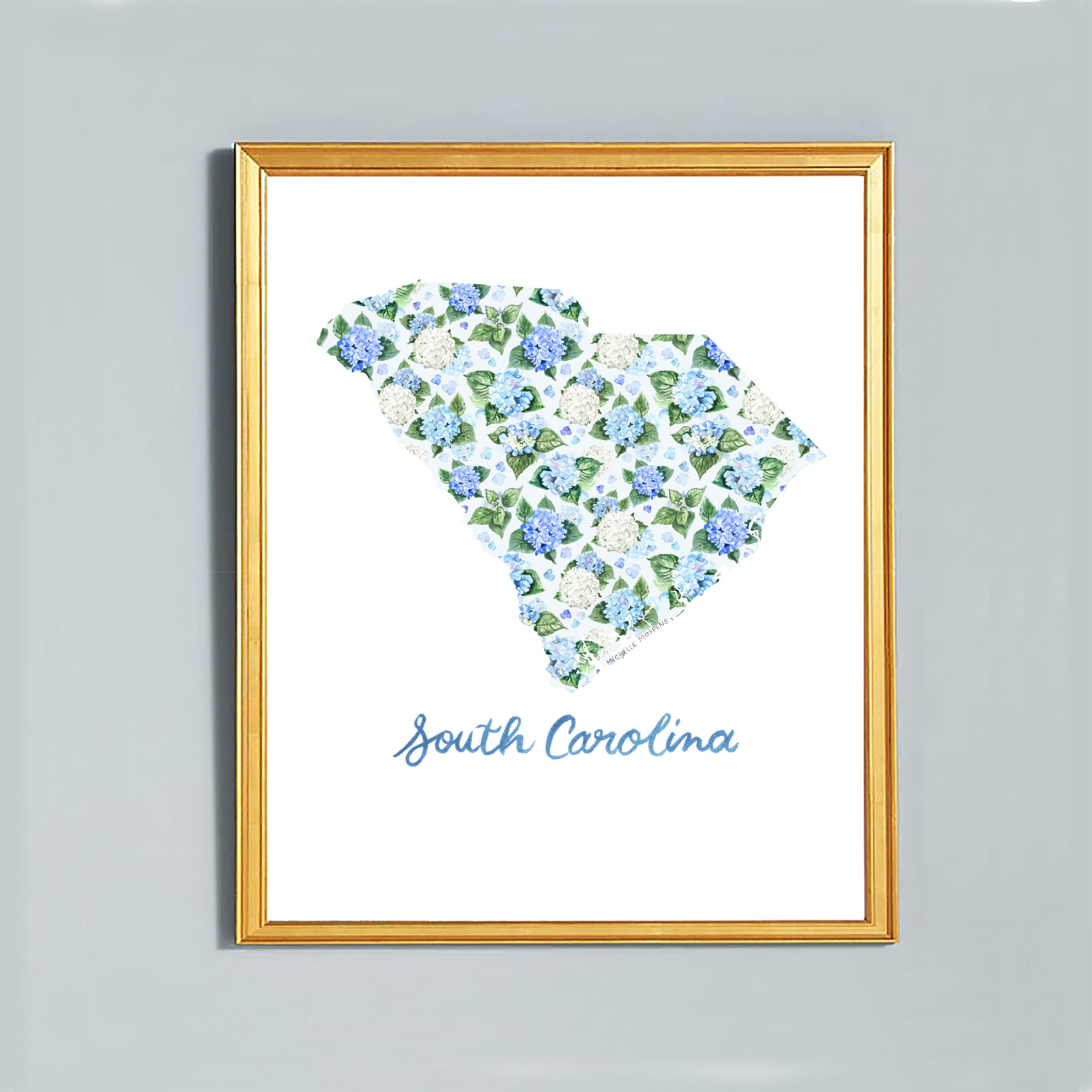 South Carolina State Print | Watercolor South Carolina Home State Wall Art Print by Michelle Mospens, Unframed