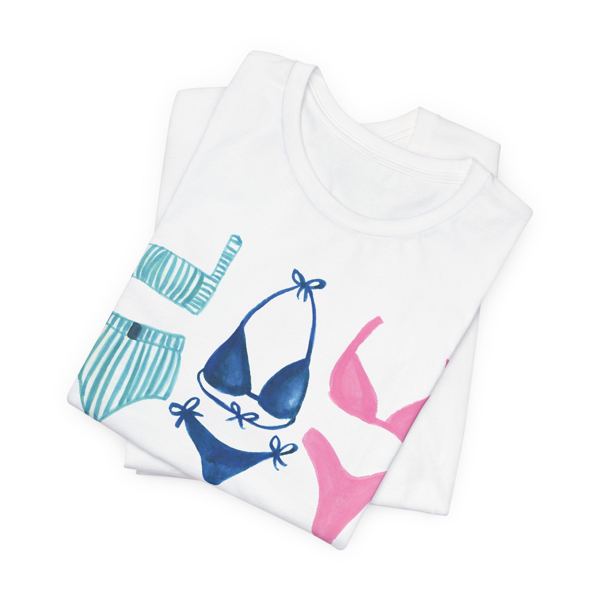 Watercolor Bikini Swimsuits Unisex Jersey Short Sleeve T-shirt - Beachy Shirt