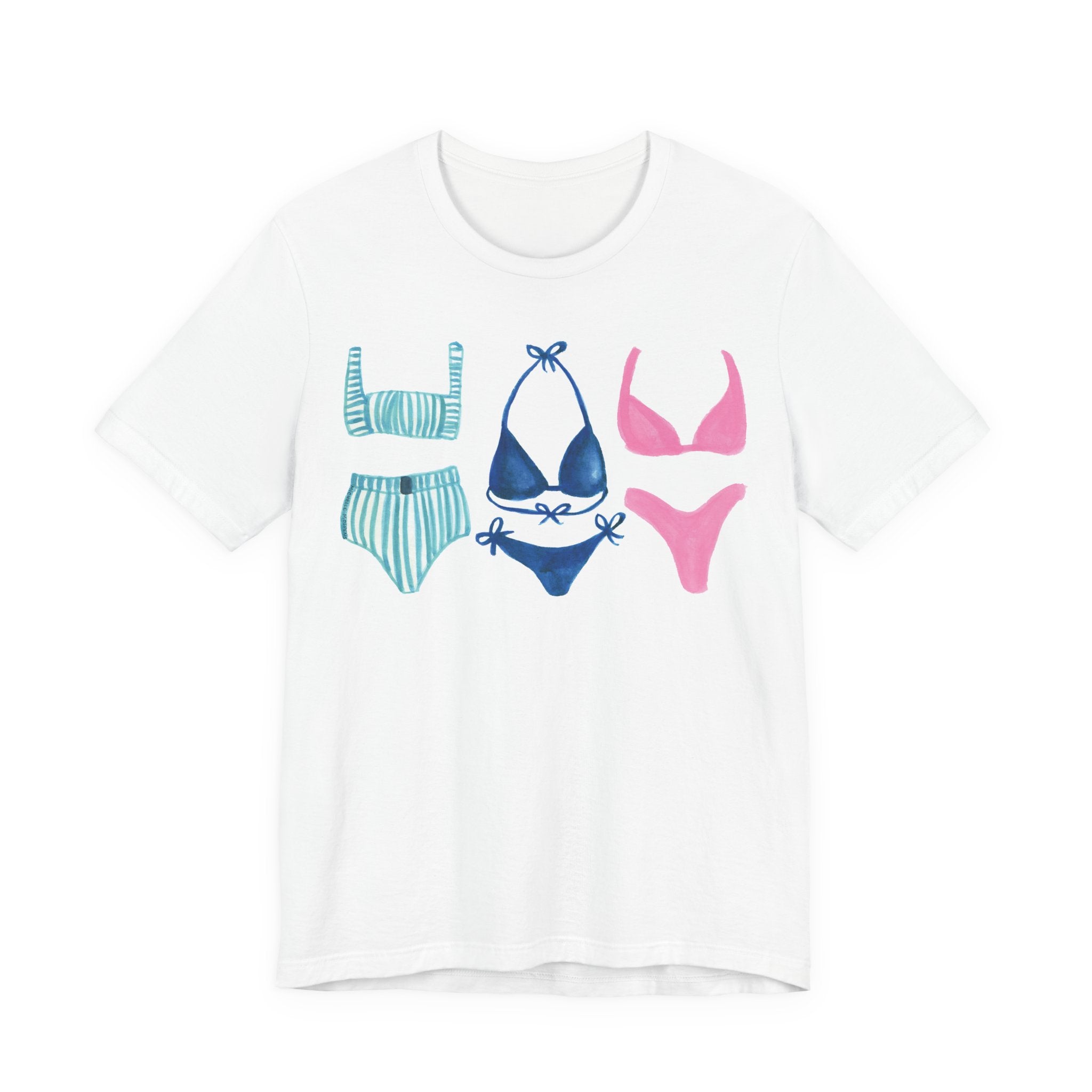 Watercolor Bikini Swimsuits Unisex Jersey Short Sleeve T-shirt - Beachy Shirt