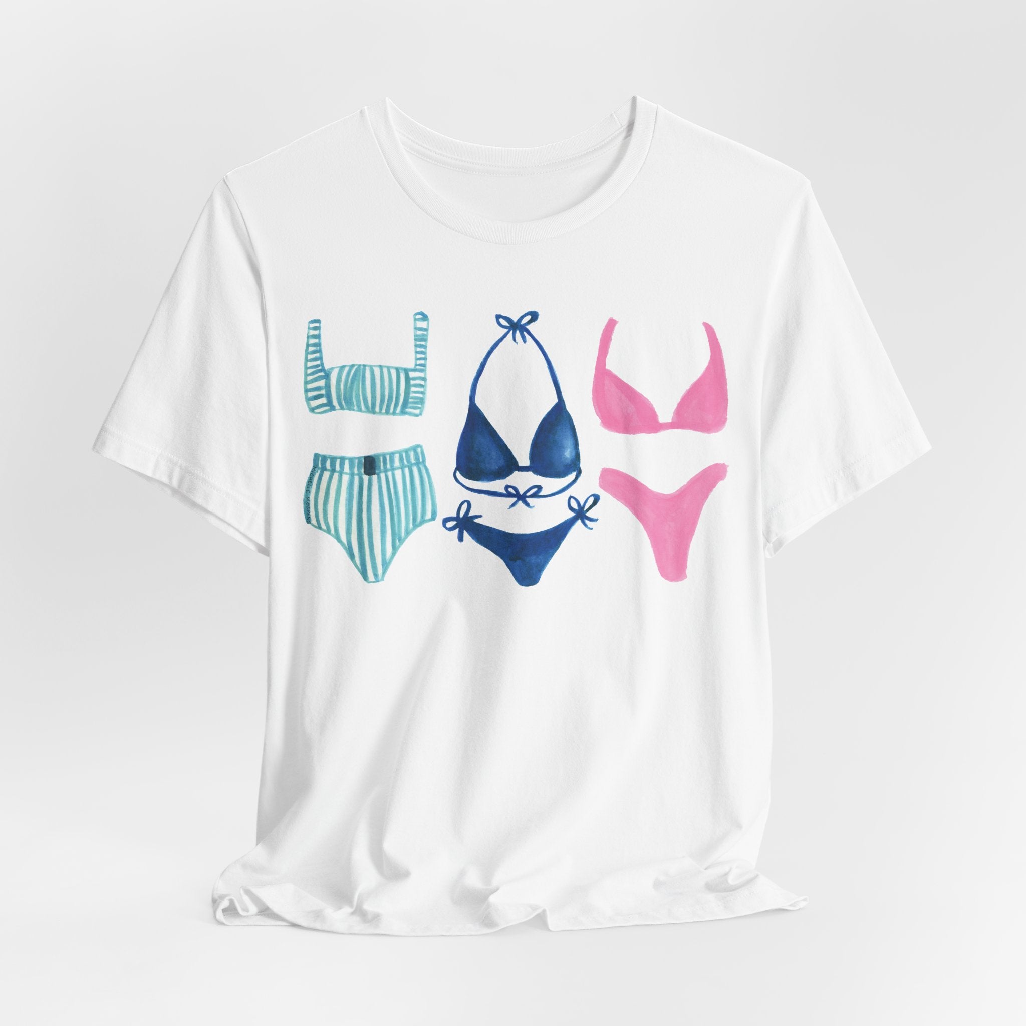 Watercolor Bikini Swimsuits Unisex Jersey Short Sleeve T-shirt - Beachy Shirt