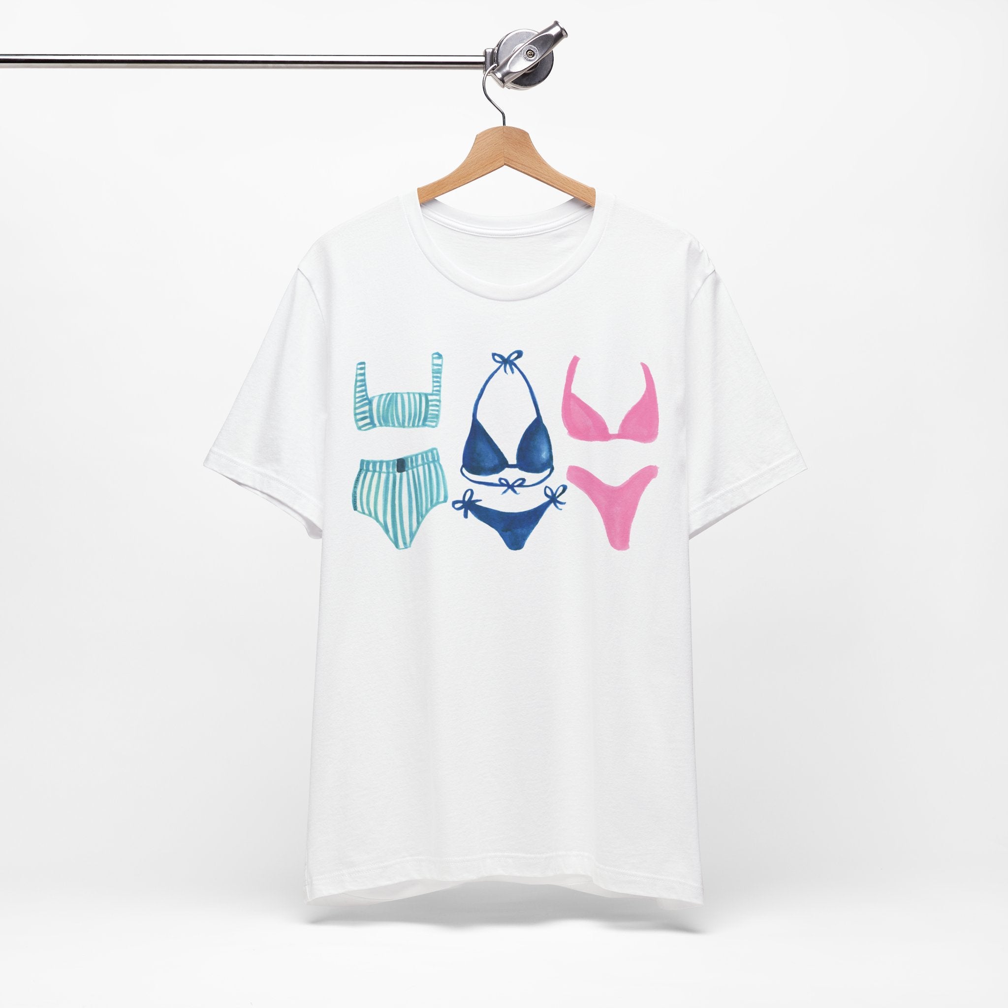 Watercolor Bikini Swimsuits Unisex Jersey Short Sleeve T-shirt - Beachy Shirt