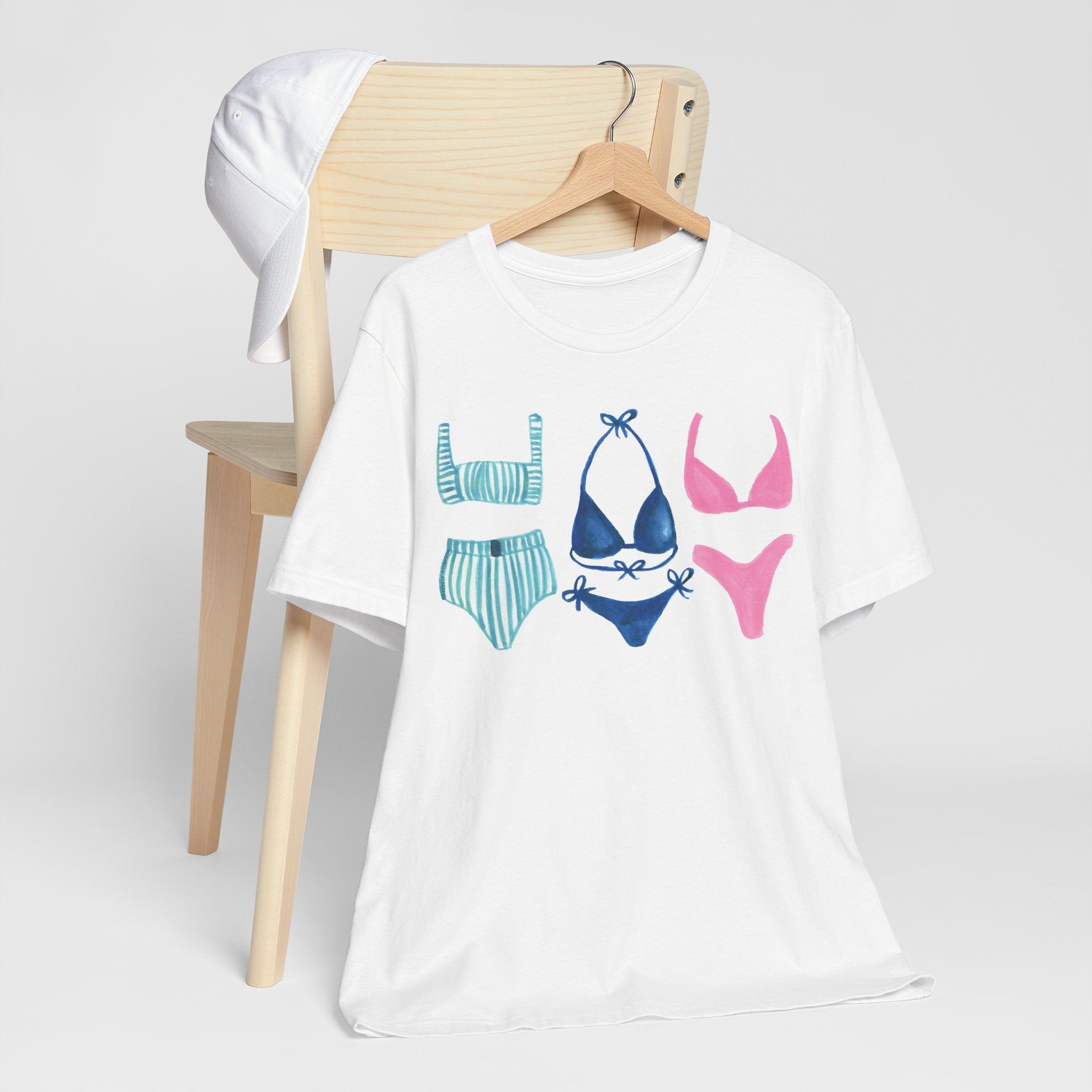 Watercolor Bikini Swimsuits Unisex Jersey Short Sleeve T-shirt - Beachy Shirt