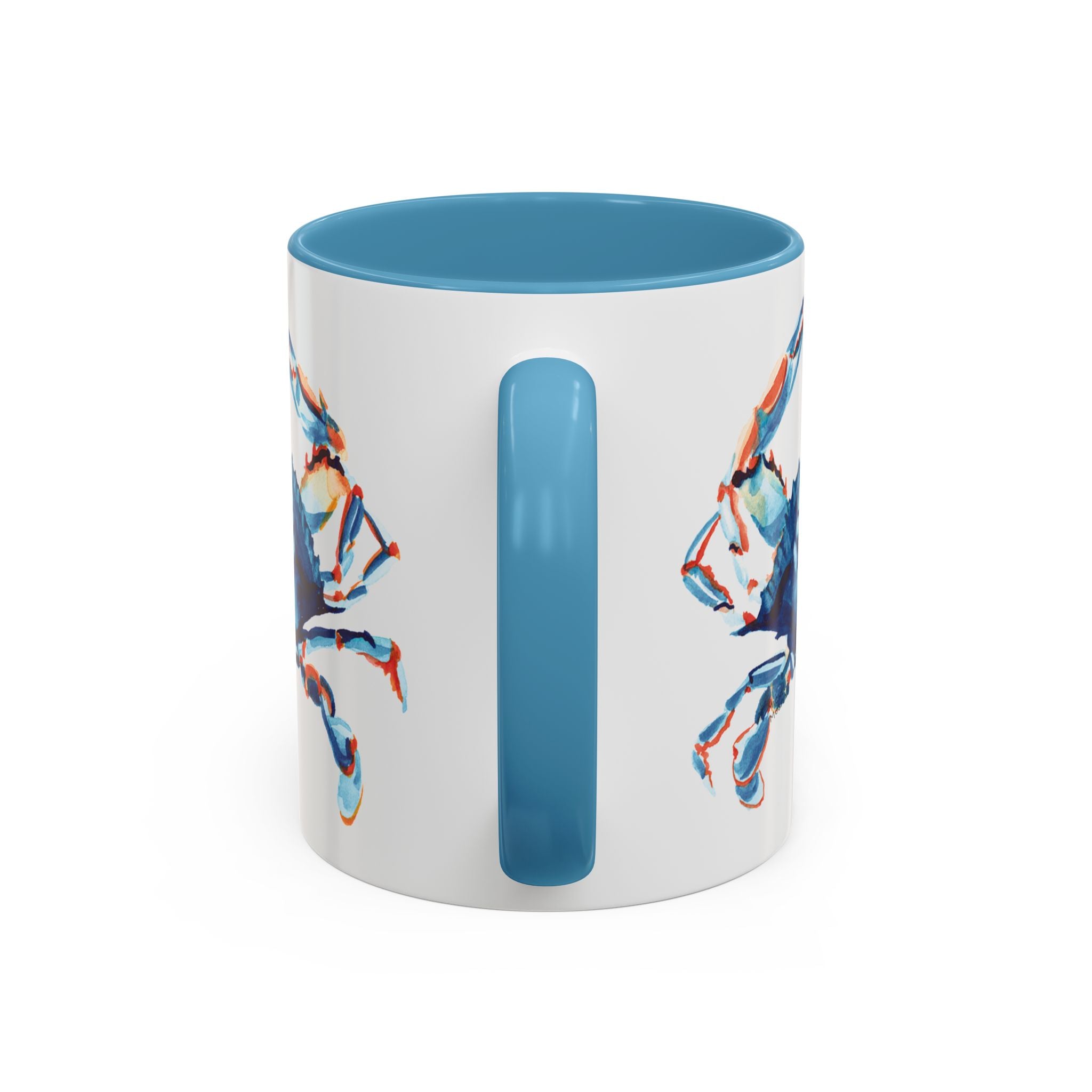 Michelle Mospens Nautical Watercolor Blue Crab Coffee Mug | Coastal Beach Lover Gift