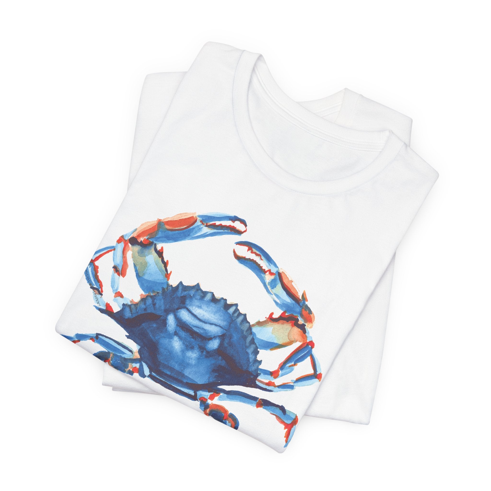Watercolor Blue Crab Unisex Jersey Short Sleeve T-shirt - Nautical Shirt