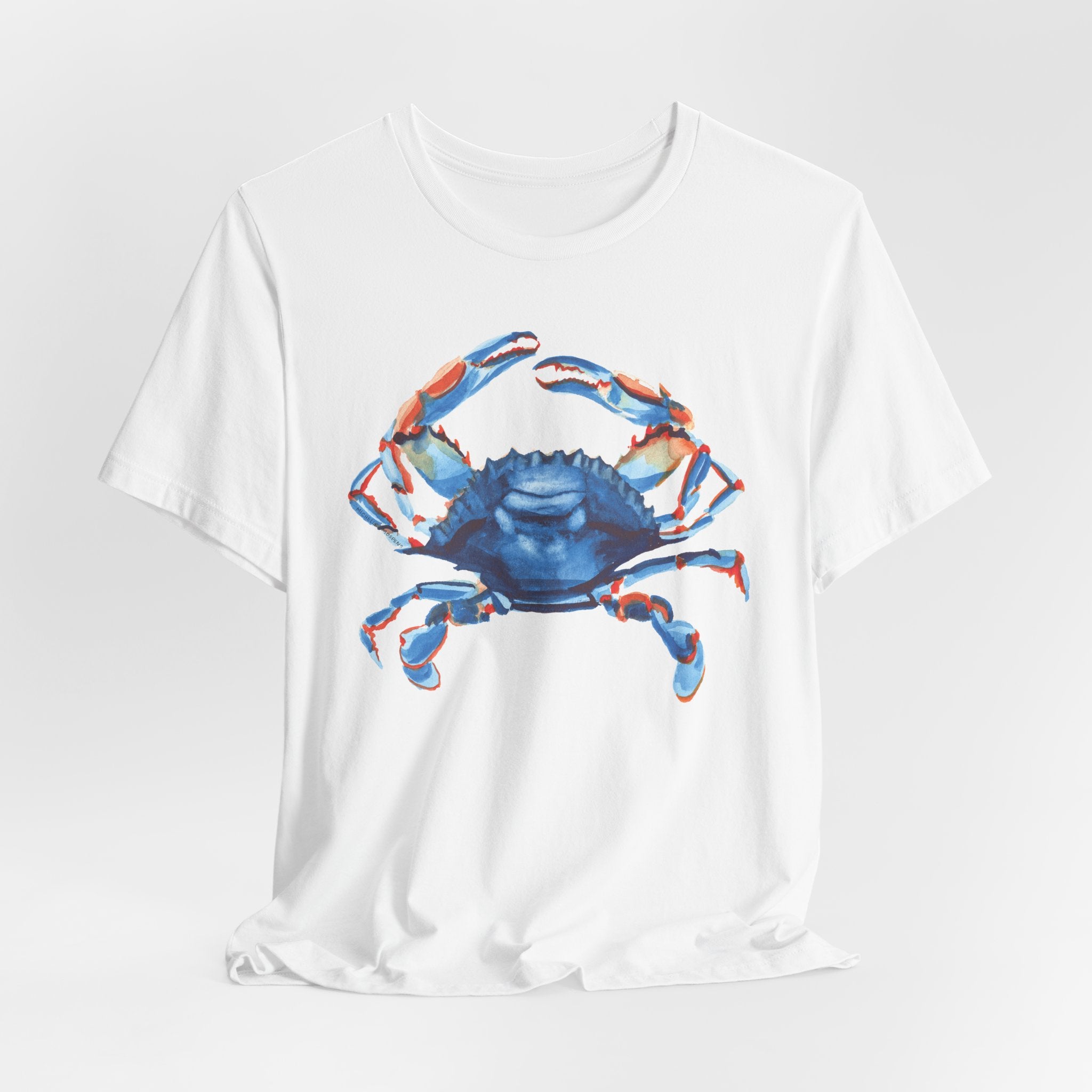 Watercolor Blue Crab Unisex Jersey Short Sleeve T-shirt - Nautical Shirt