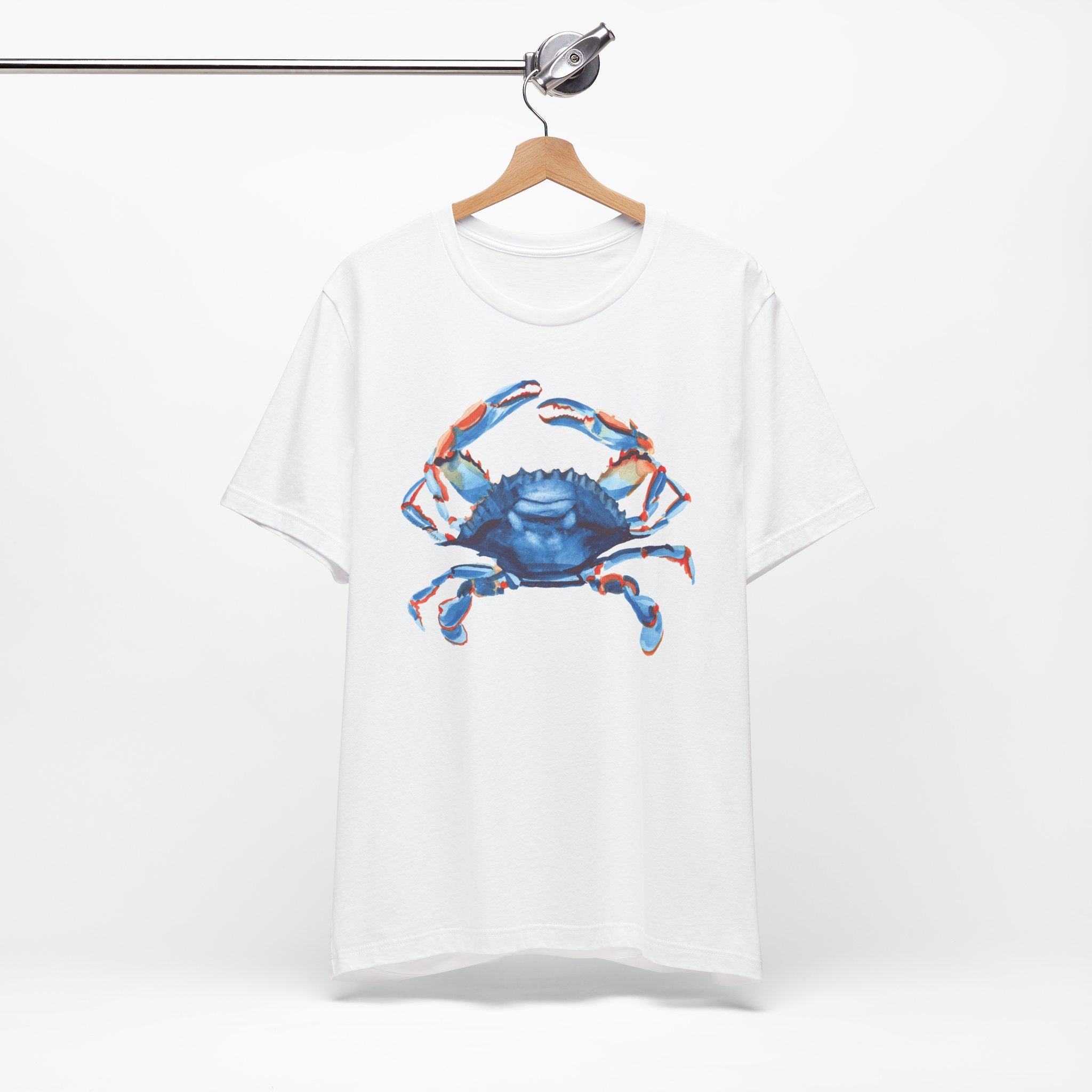Watercolor Blue Crab Unisex Jersey Short Sleeve T-shirt - Nautical Shirt
