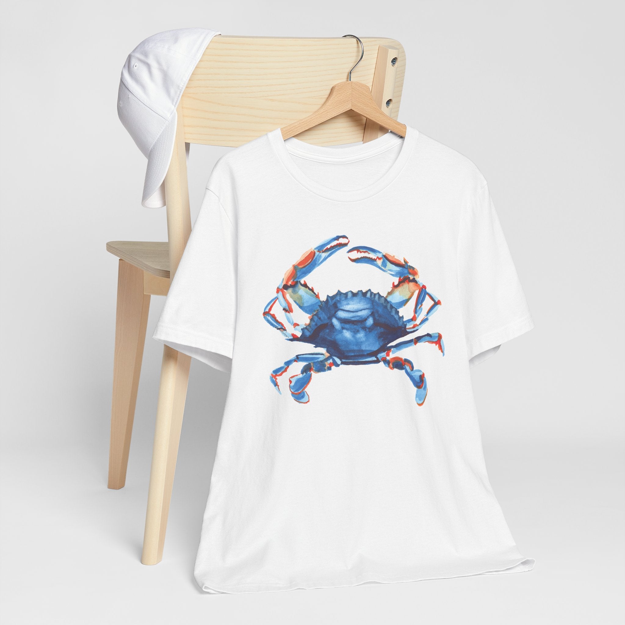 Watercolor Blue Crab Unisex Jersey Short Sleeve T-shirt - Nautical Shirt