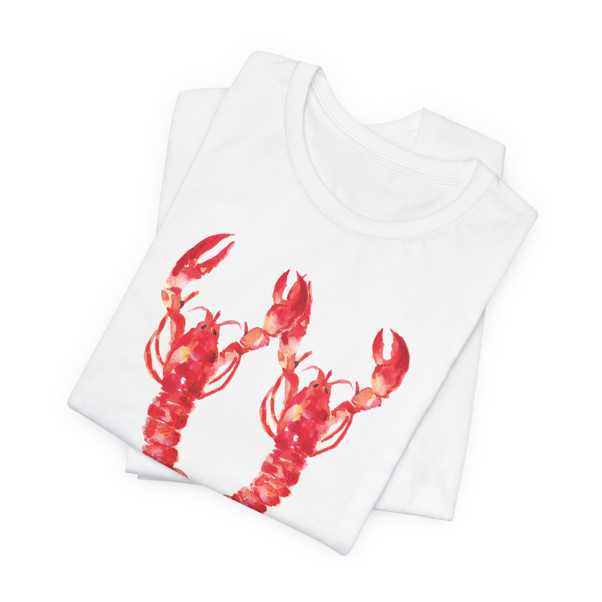 Watercolor Lobsters Unisex Jersey Short Sleeve T-shirt - Nautical Shirt