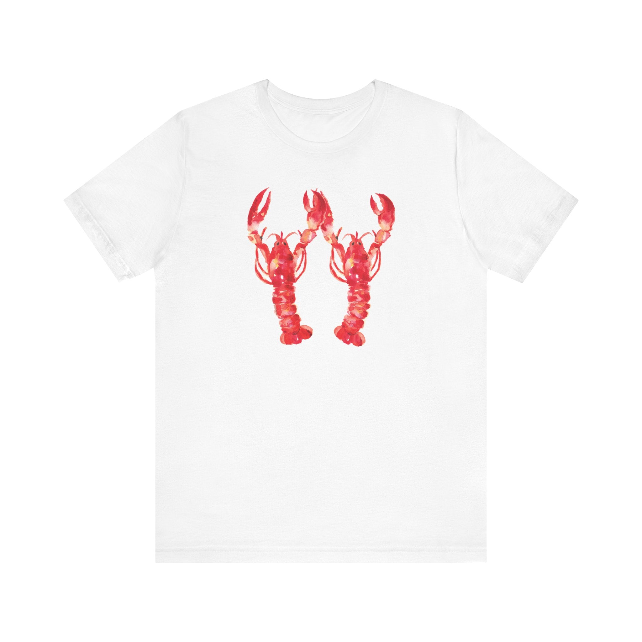 Watercolor Lobsters Unisex Jersey Short Sleeve T-shirt - Nautical Shirt