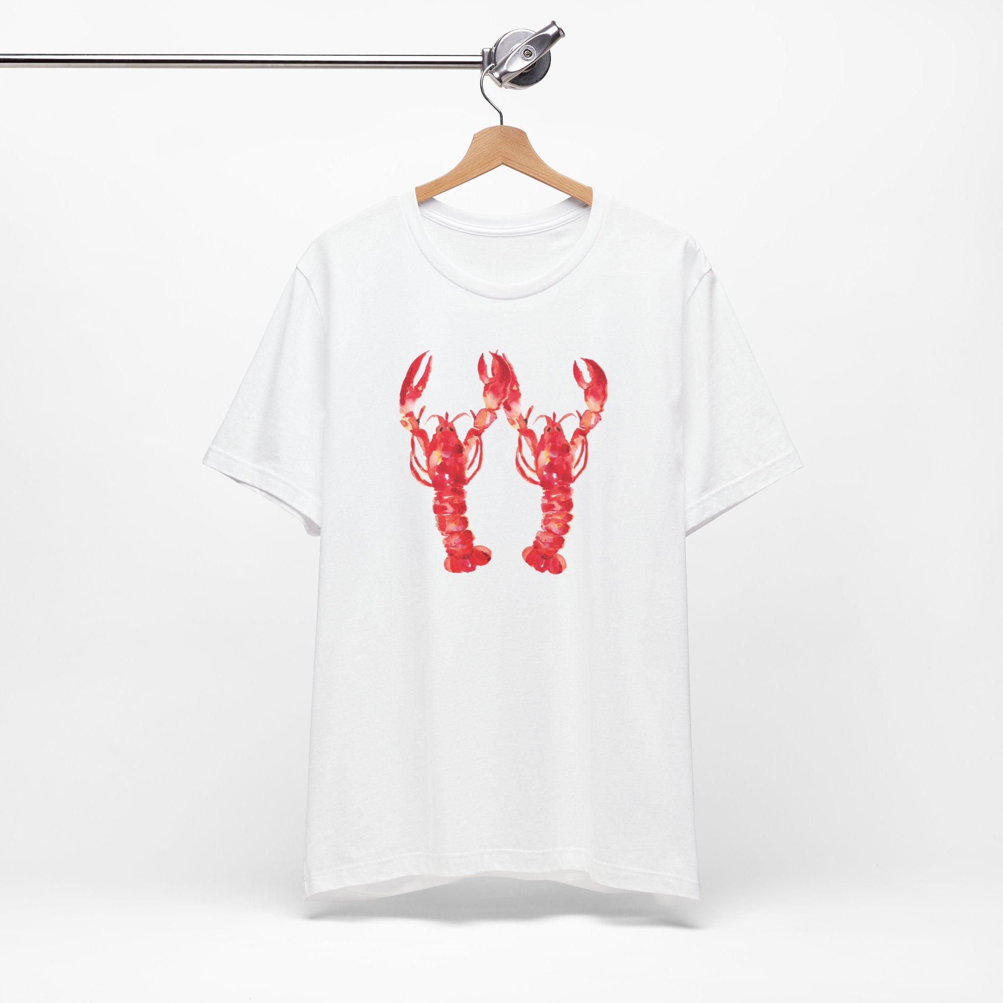 Watercolor Lobsters Unisex Jersey Short Sleeve T-shirt - Nautical Shirt