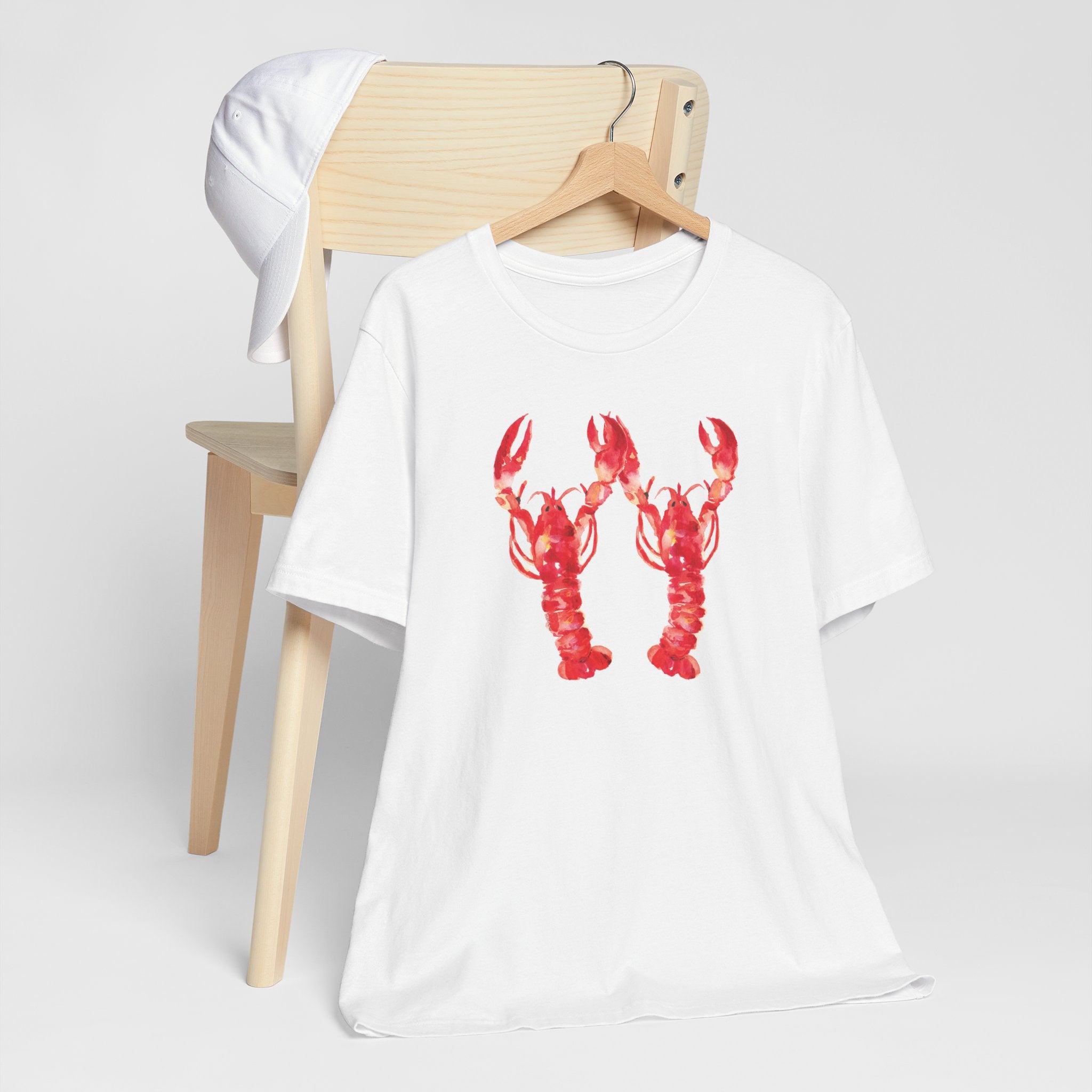 Watercolor Lobsters Unisex Jersey Short Sleeve T-shirt - Nautical Shirt