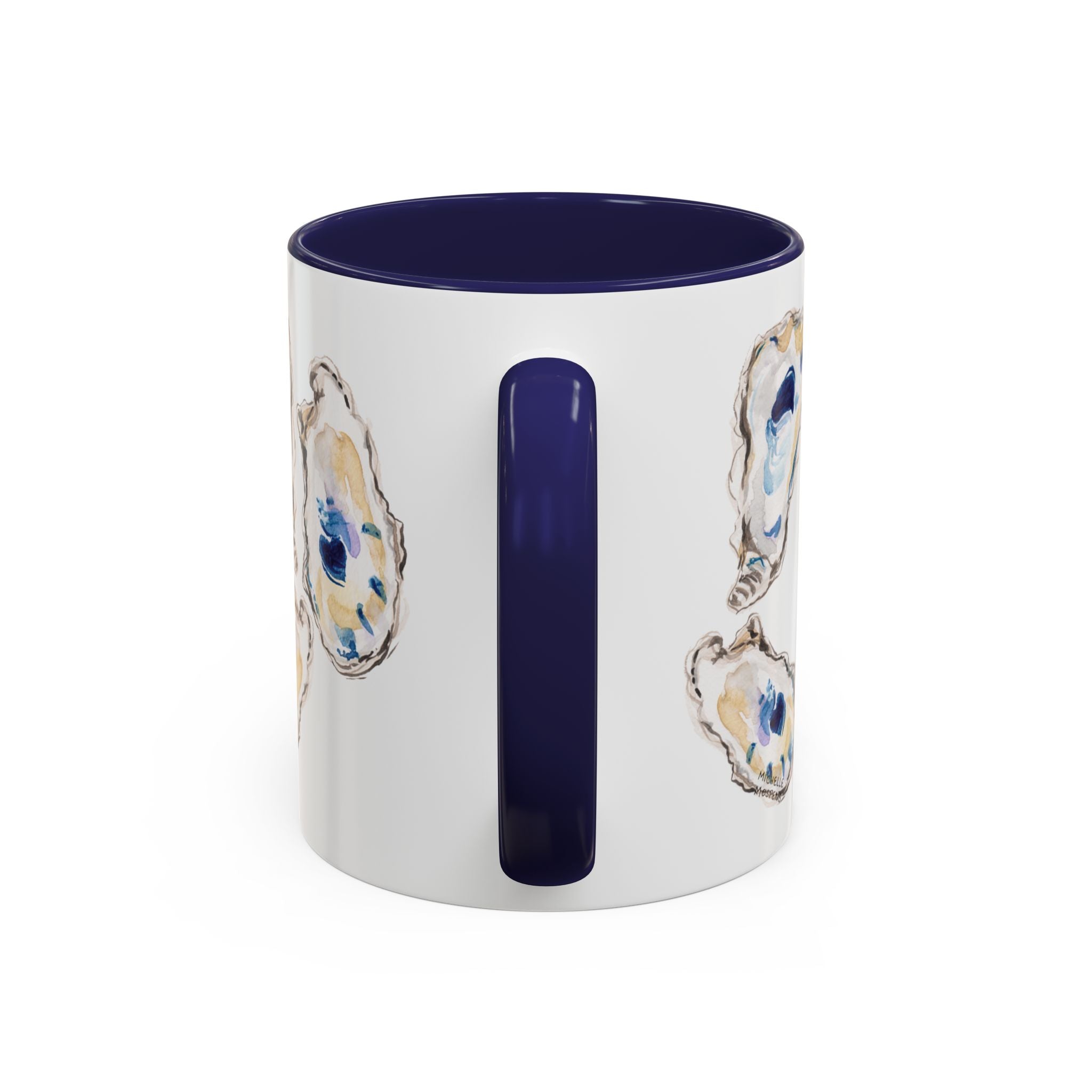 Michelle Mospens Watercolor Oyster Shells Coffee Mug | Coastal Beach Lover Gift