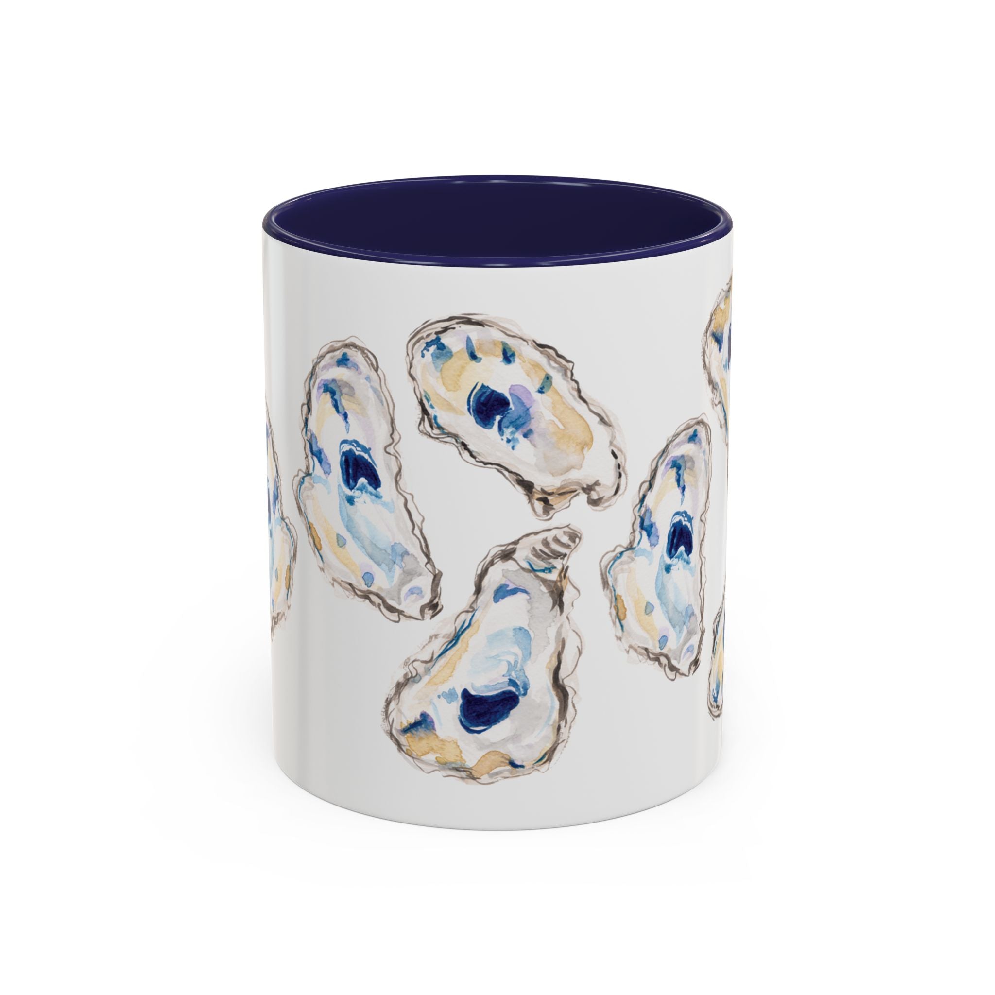 Michelle Mospens Watercolor Oyster Shells Coffee Mug | Coastal Beach Lover Gift