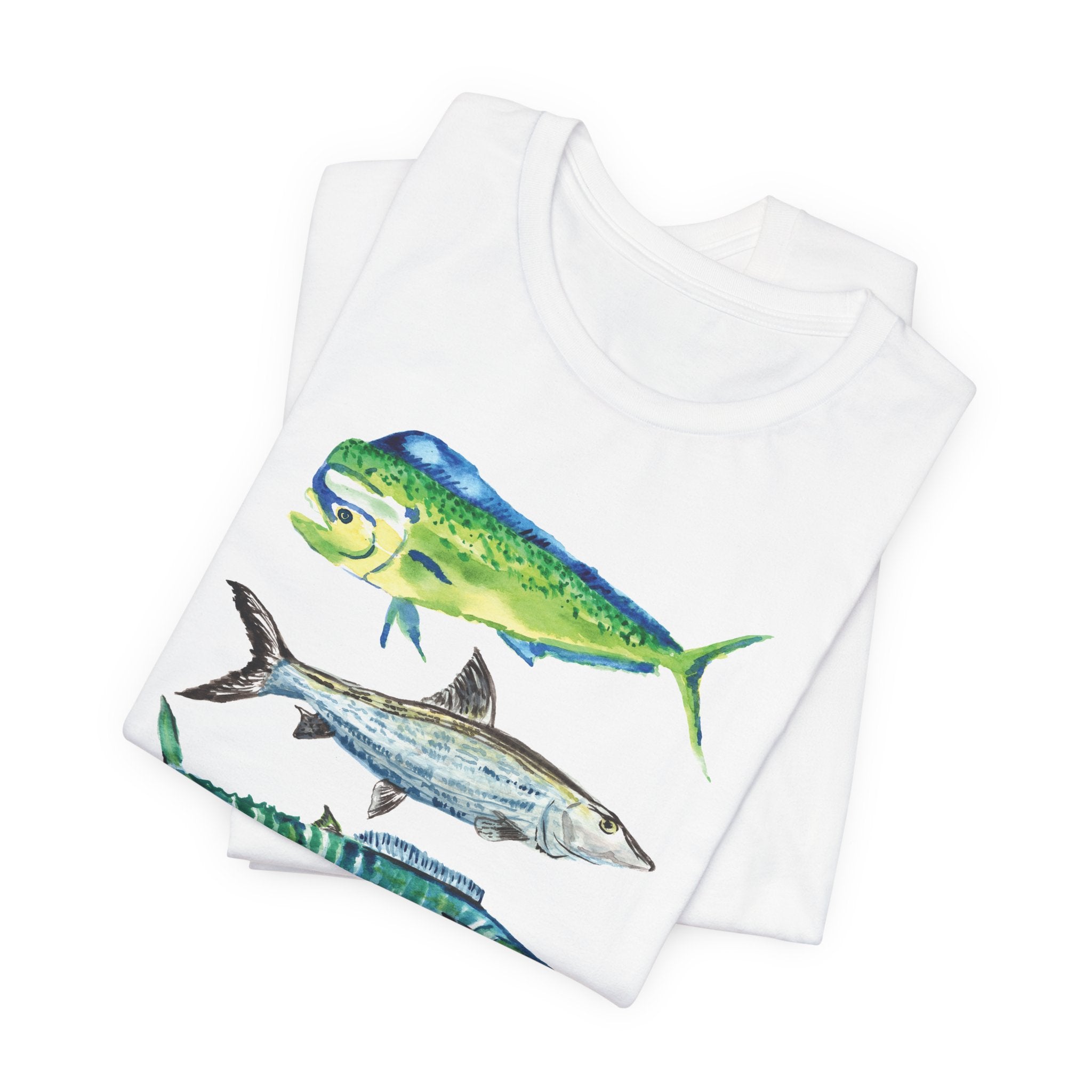 Watercolor Tropical Fish Unisex Jersey Short Sleeve T-shirt - Nautical Shirt