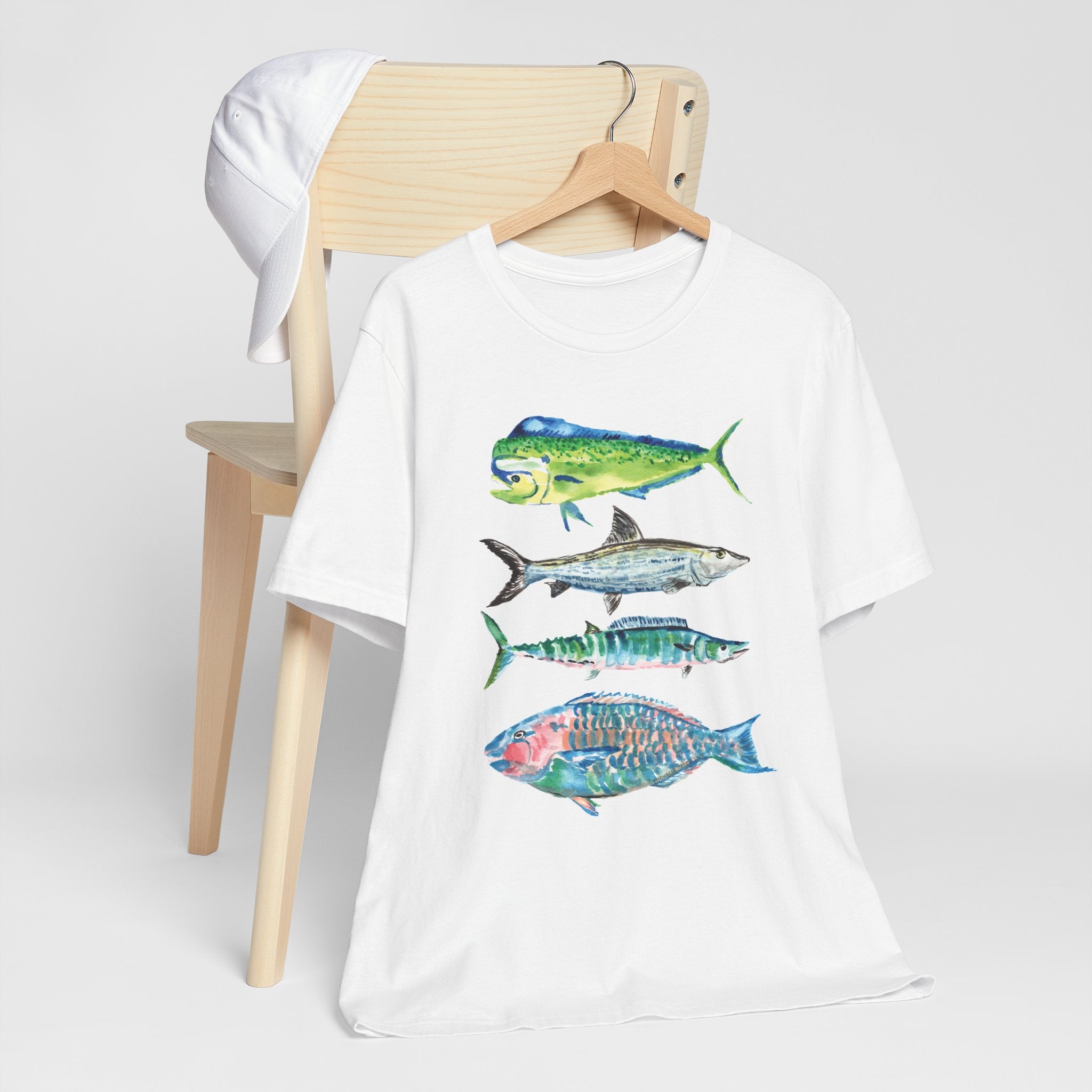Watercolor Tropical Fish Unisex Jersey Short Sleeve T-shirt - Nautical Shirt