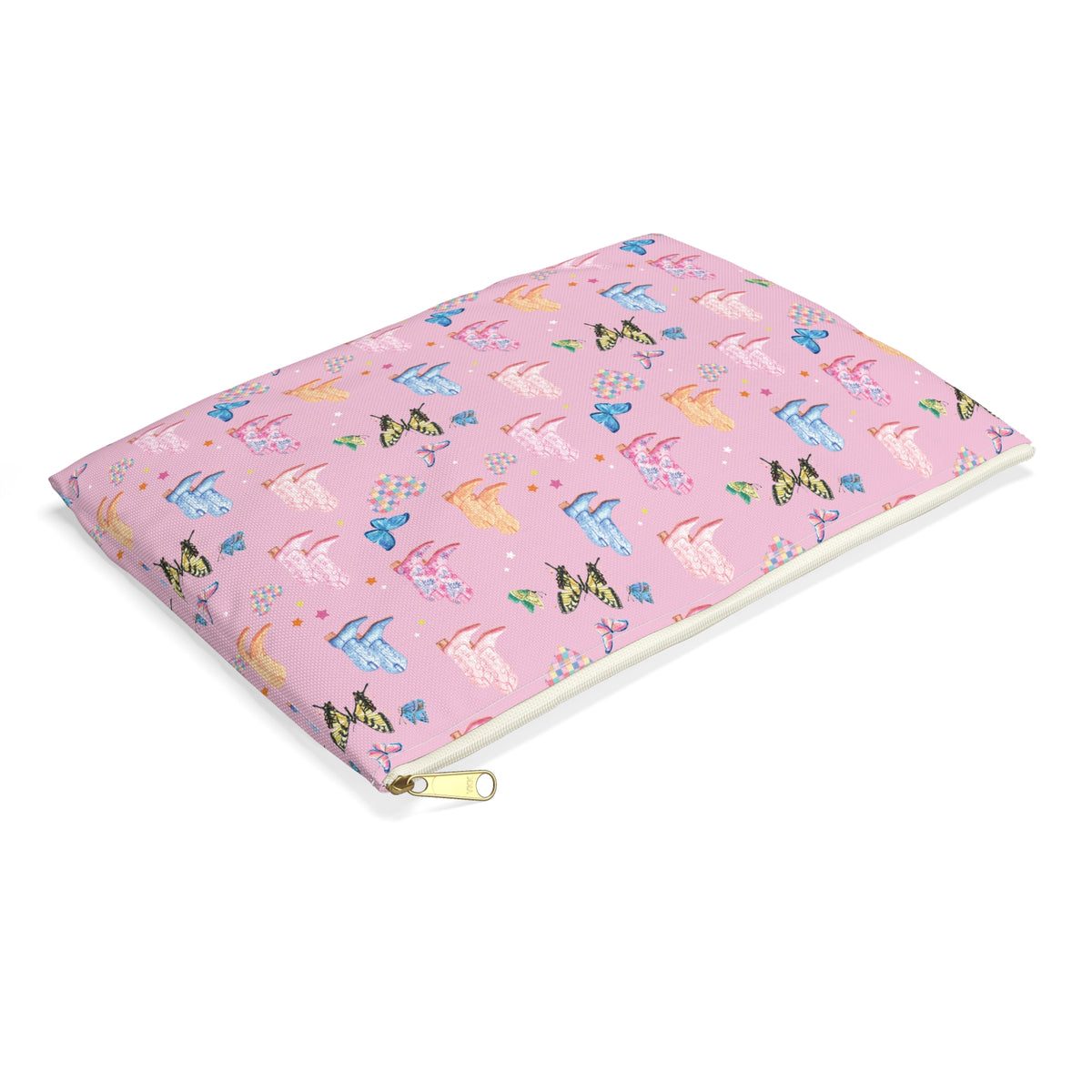 Watercolor Western Girly Accessory Pouch, Modern Cowgirl Makeup Bag | Michelle Mospens