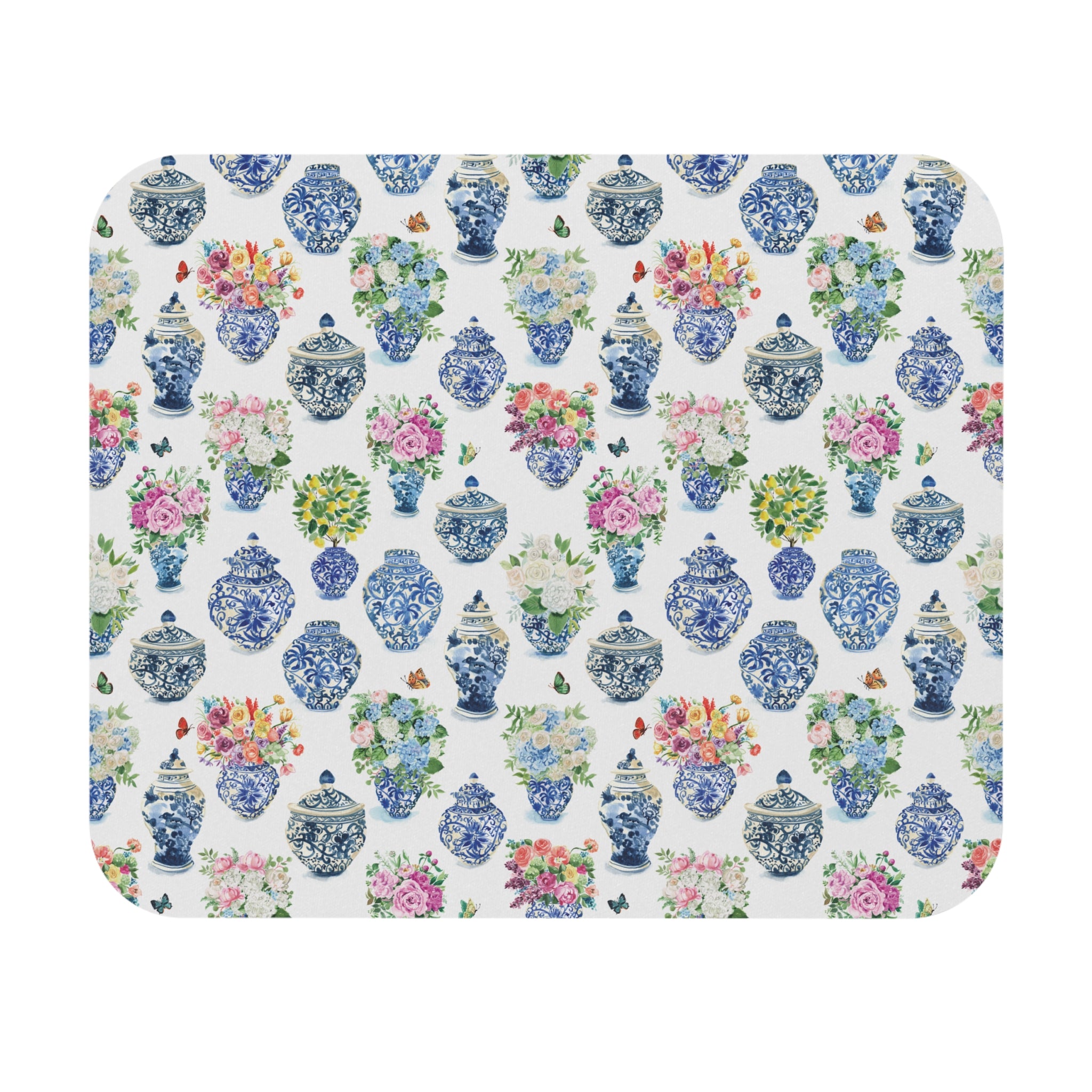 Watercolor Ginger Jar Bouquets Mouse Pad (Rectangle)