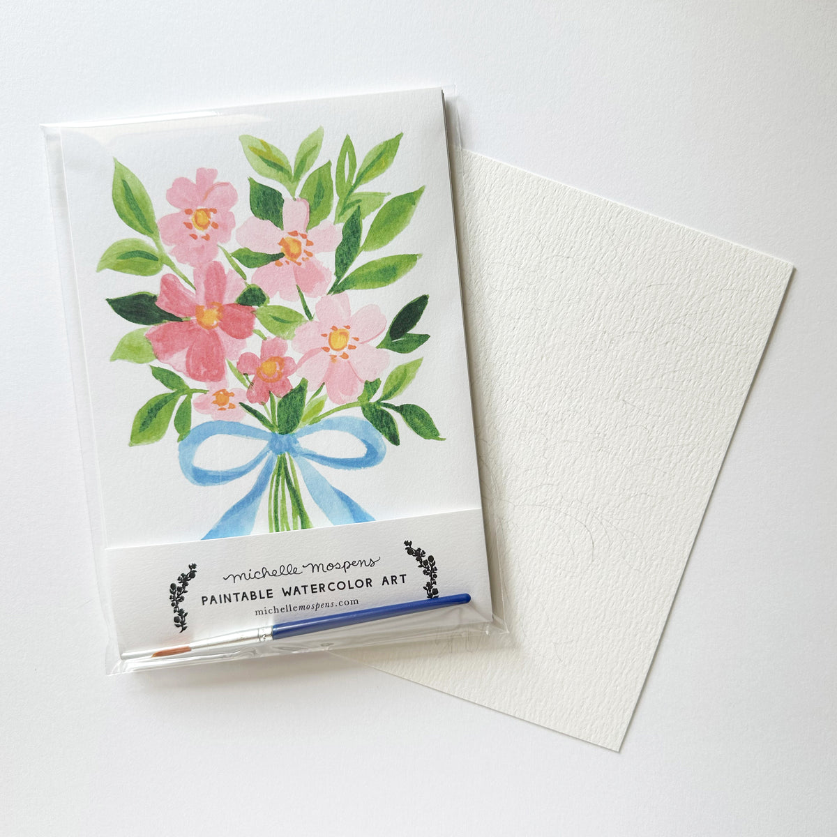 Paintable Watercolor Art Kit, 5x7 DIY Watercolor Bouquet Painting | Michelle Mospens