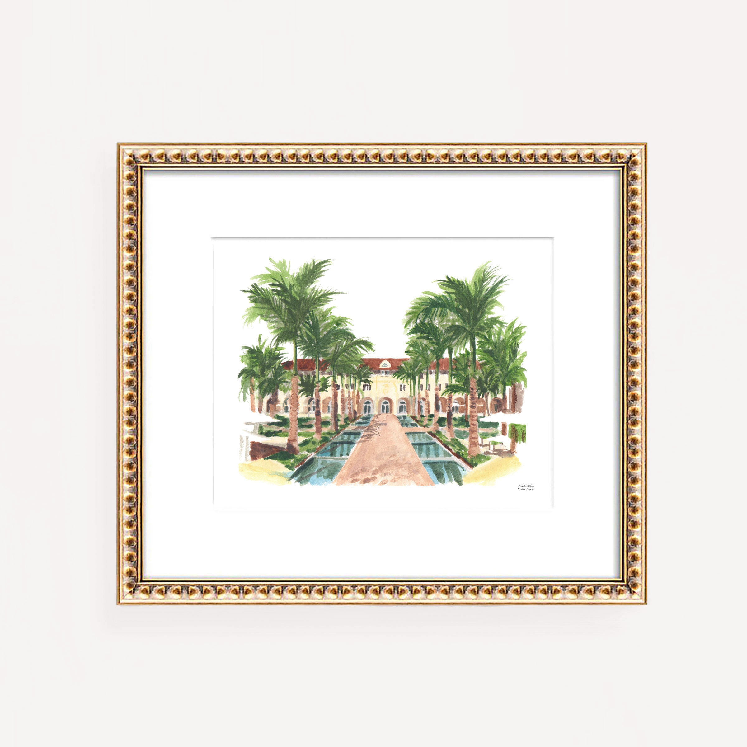Casa Marina Key West Florida watercolor by artist Michelle Mospens