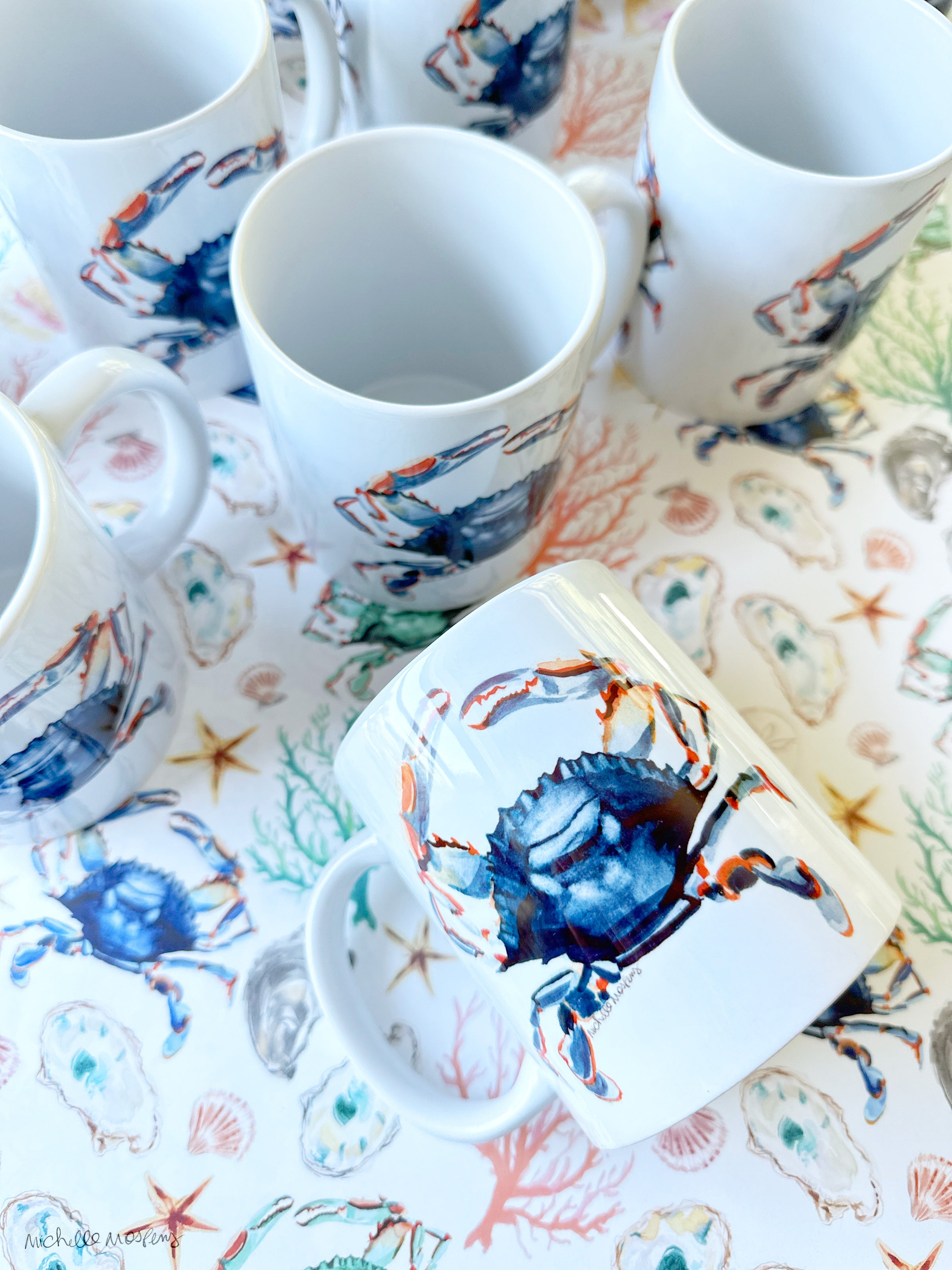 Watercolor Blue Crab Coffee Mug 11oz