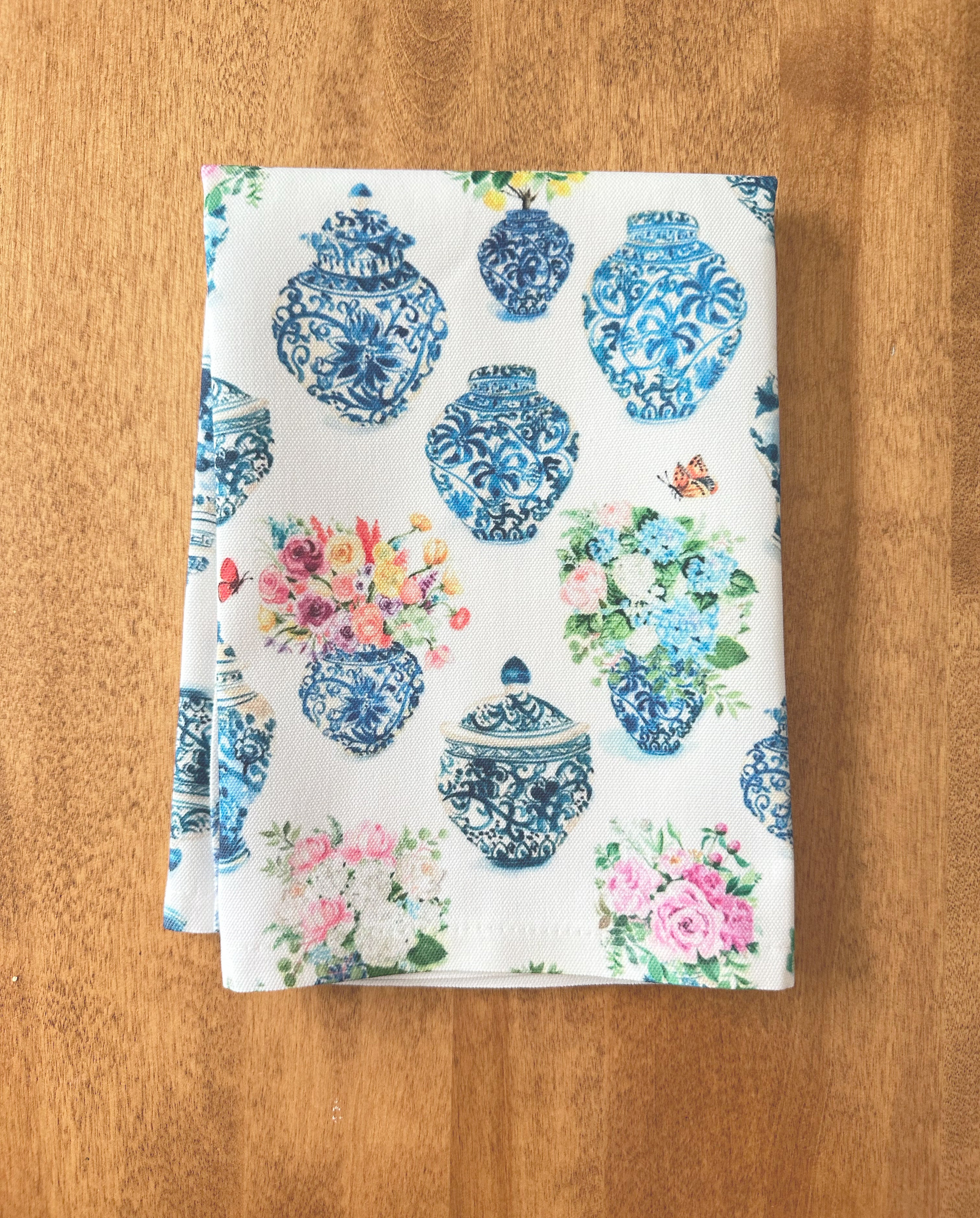 Cute Watercolor Grandmillennial Art Cloth Dinner Napkins