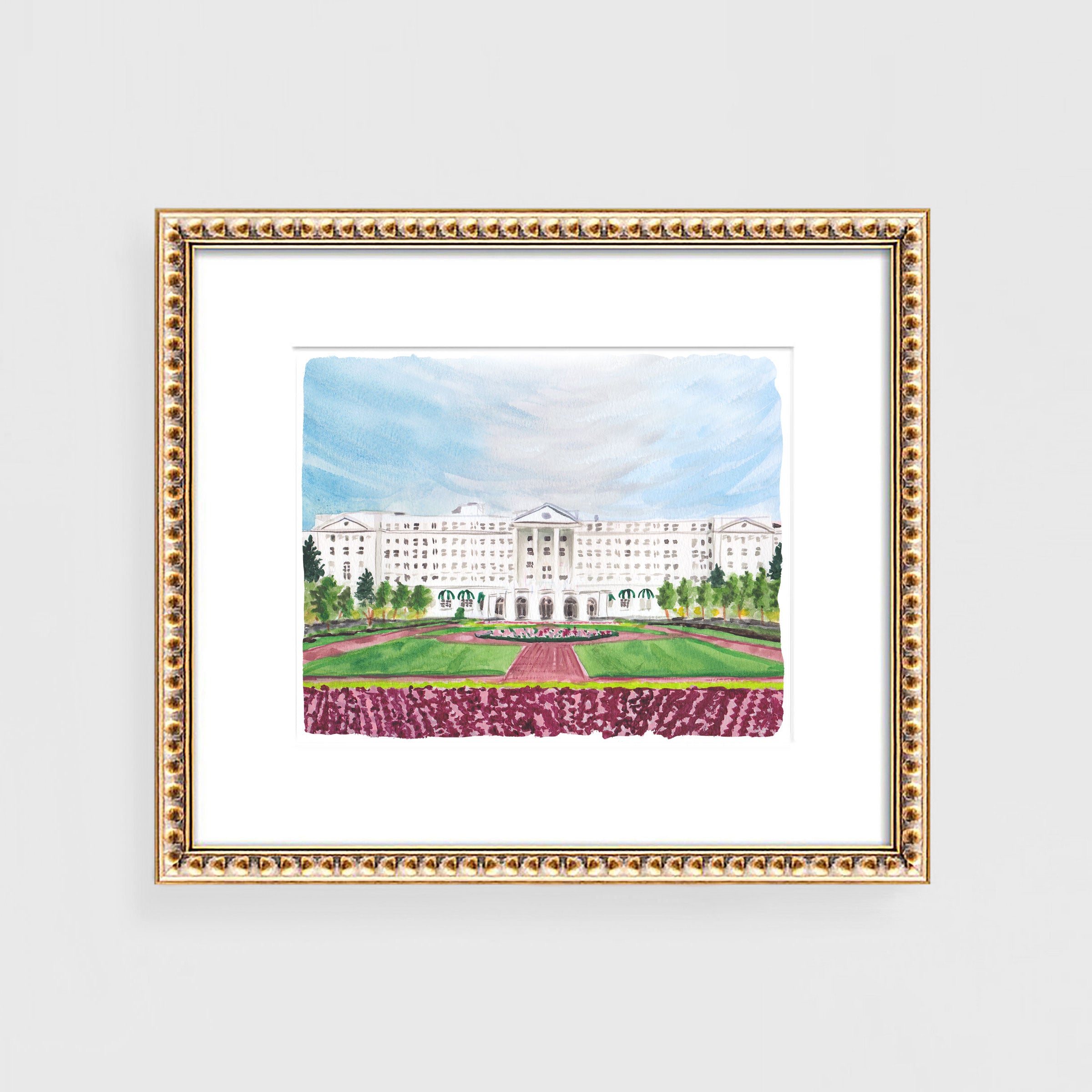 The Greenbrier West Virginia Watercolor Wall Art Print by Artist Michelle Mospens