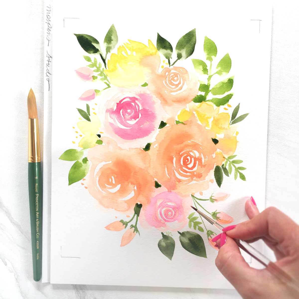 Sunshine Bouquet Floral Watercolor Wall Art Print